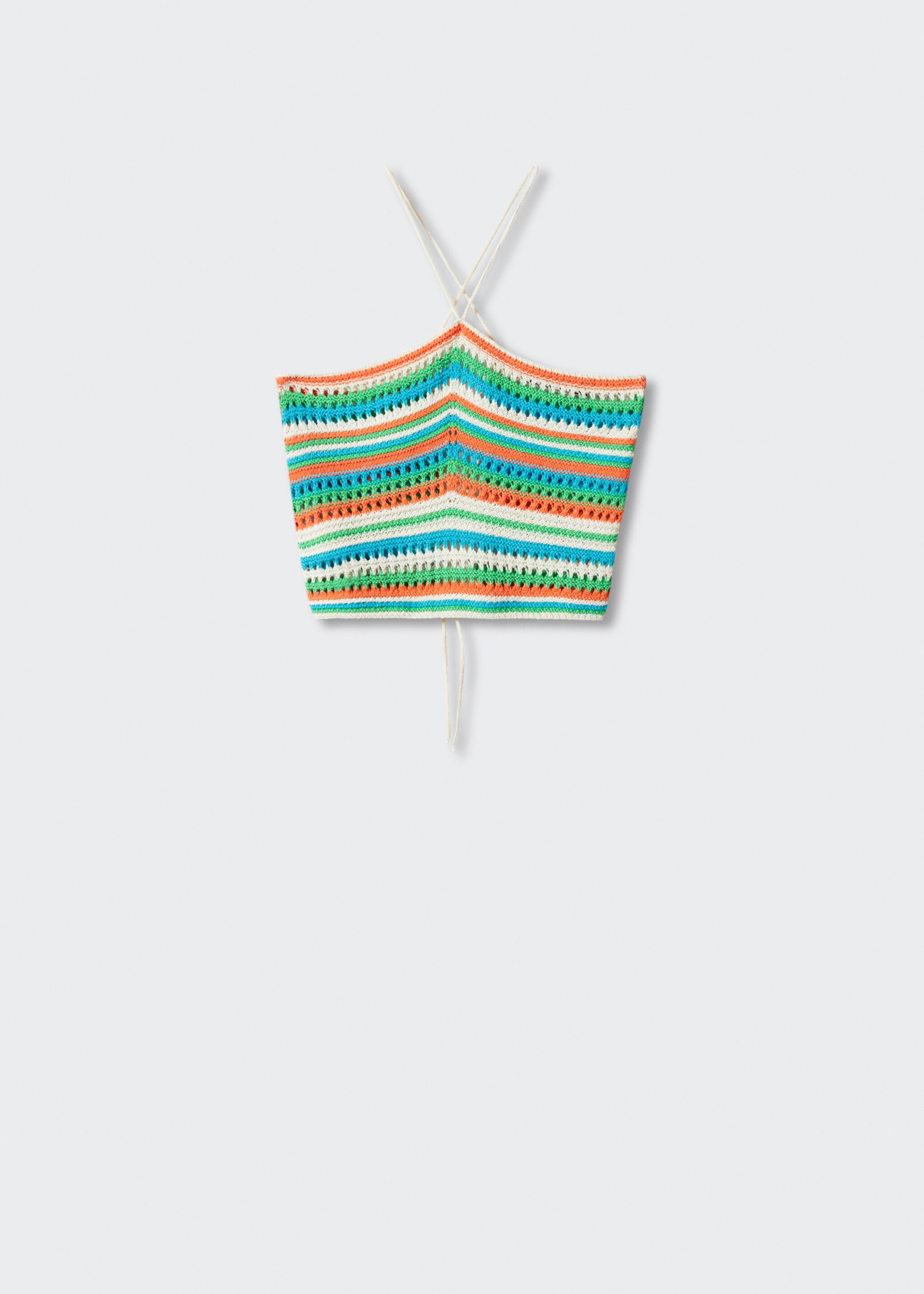 Halter neck crochet top - Article without model, Pastel Green. Ref: 57010456-00.