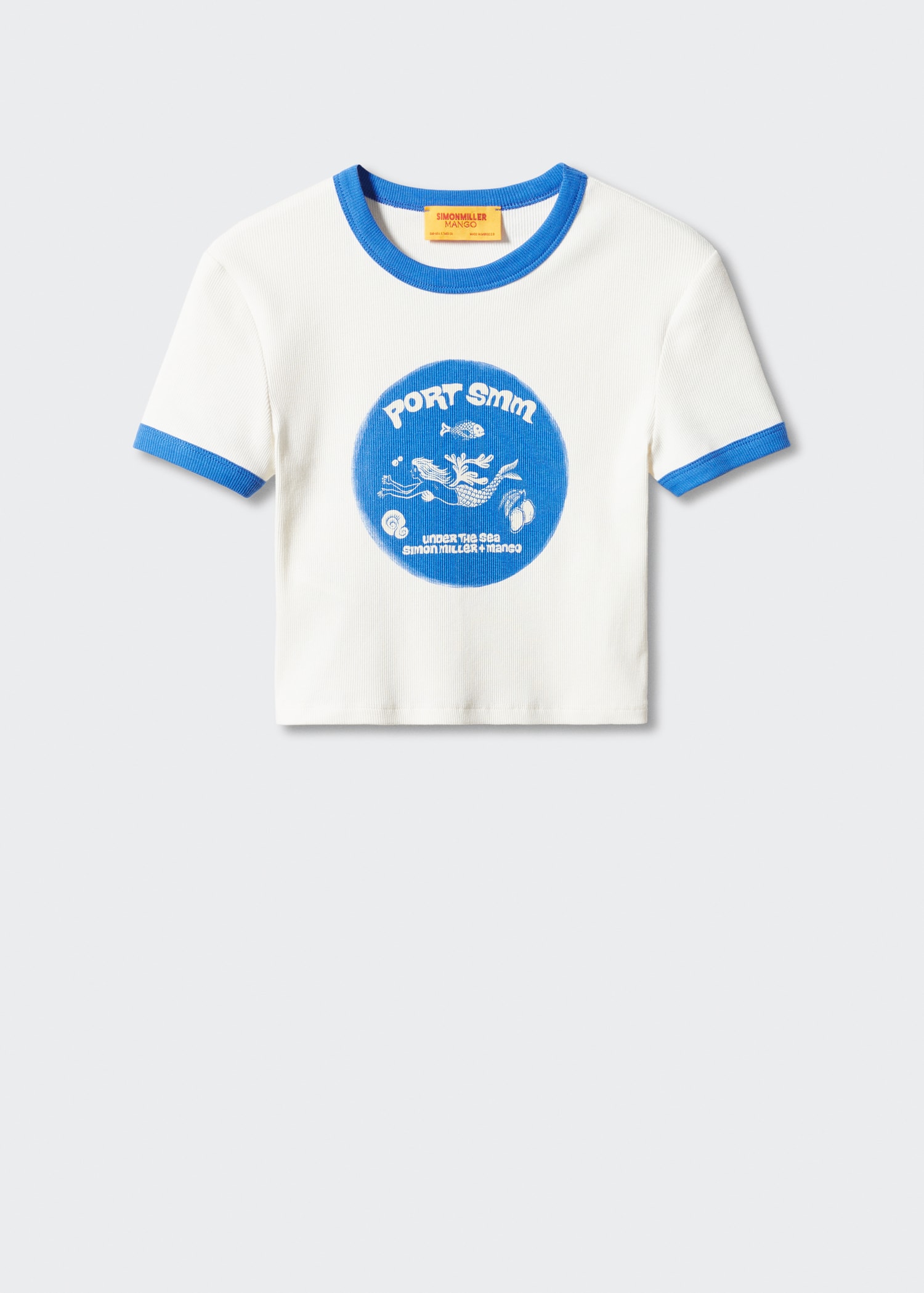 Printed cropped t-shirt Women MANGO OUTLET USA - Main Image