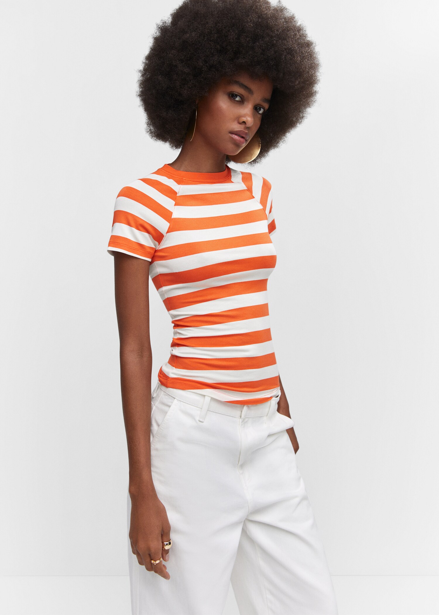 Striped print T-shirt - Medium plane