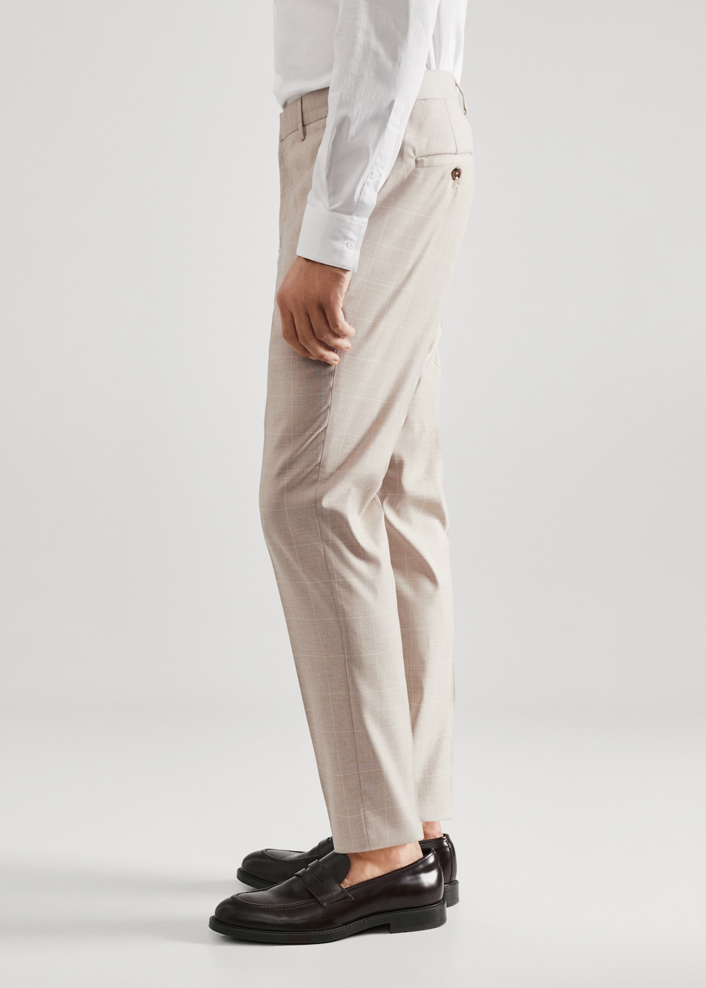 LIDNM MELANGE CHECK STRAIGHT SLACKS サイズS LIDNM（リドム）の「MELANGE CHECK STRAIGHT SLACKS（スラックス