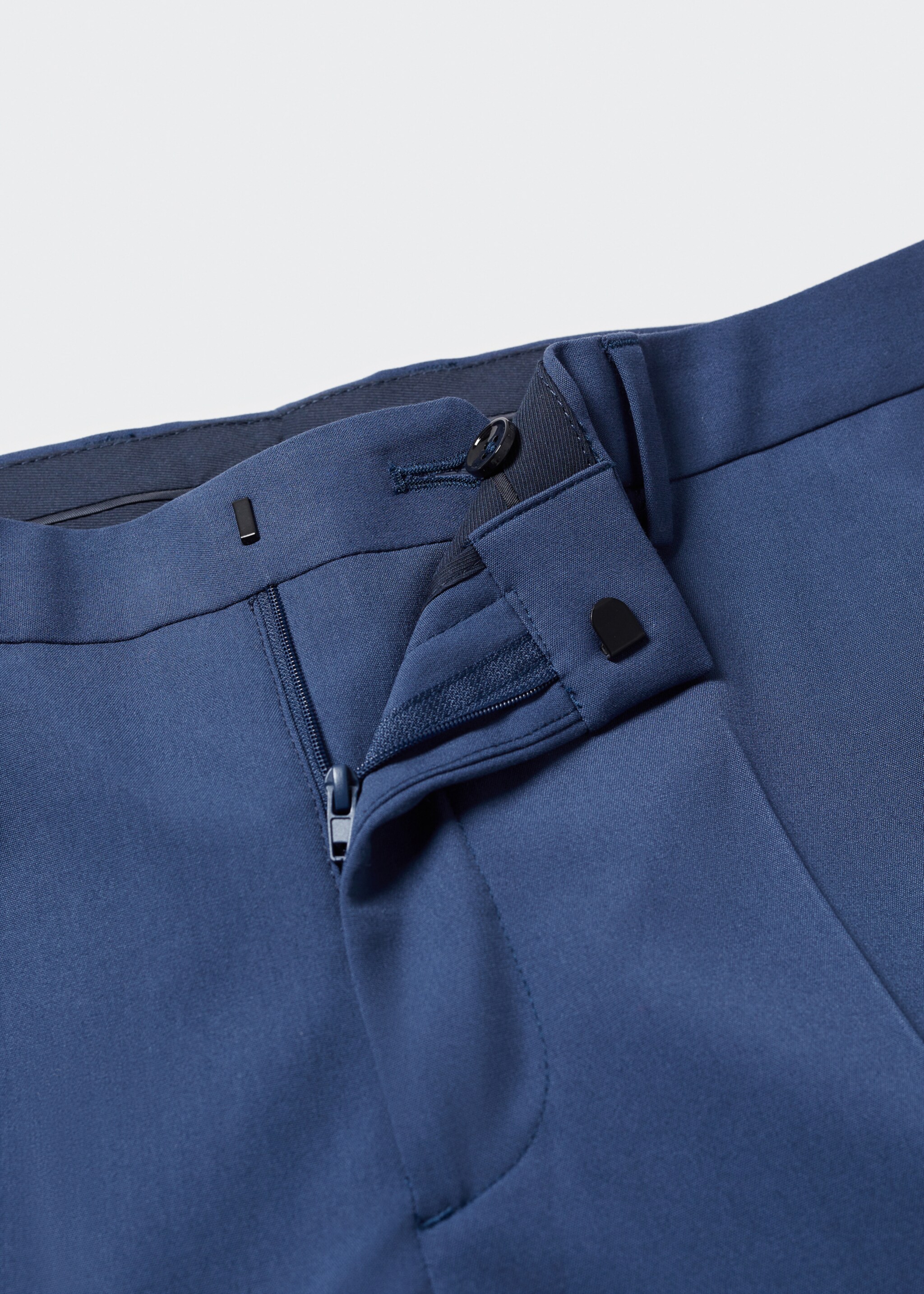 Stretch fabric super slim-fit suit trousers - Details of the article 8, Sky Blue. Ref: 57010545-00.