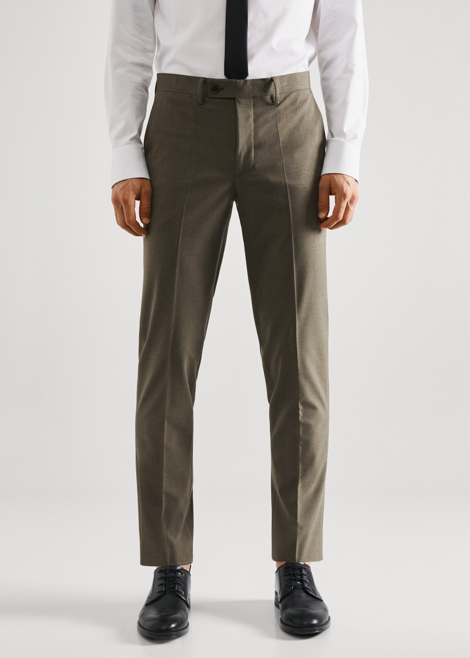 Stretch-fabric slim-fit suit pants - Medium plane