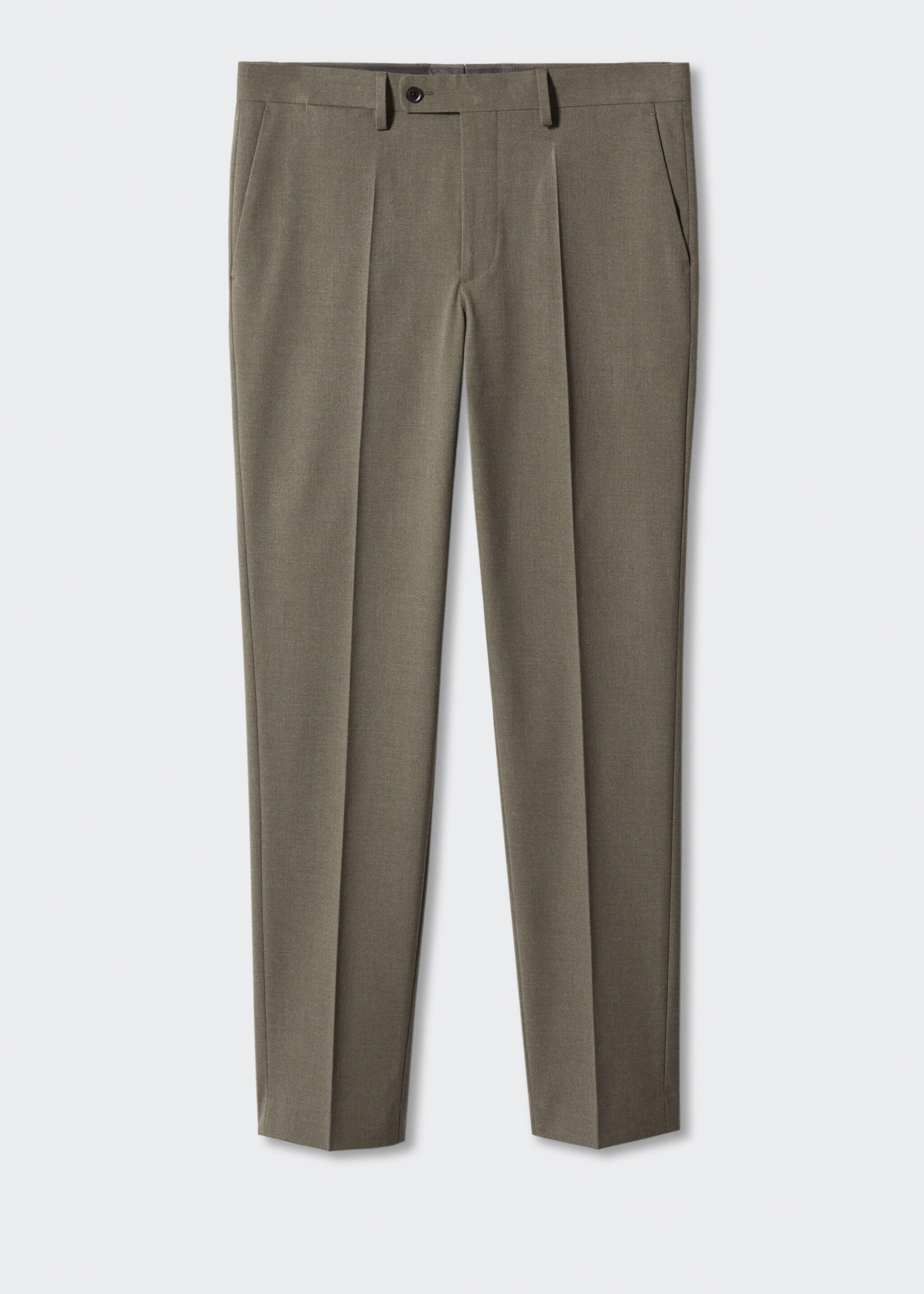 Stretch-fabric slim-fit suit trousers - Article without model, Pastel Green. Ref: 57010546-00.