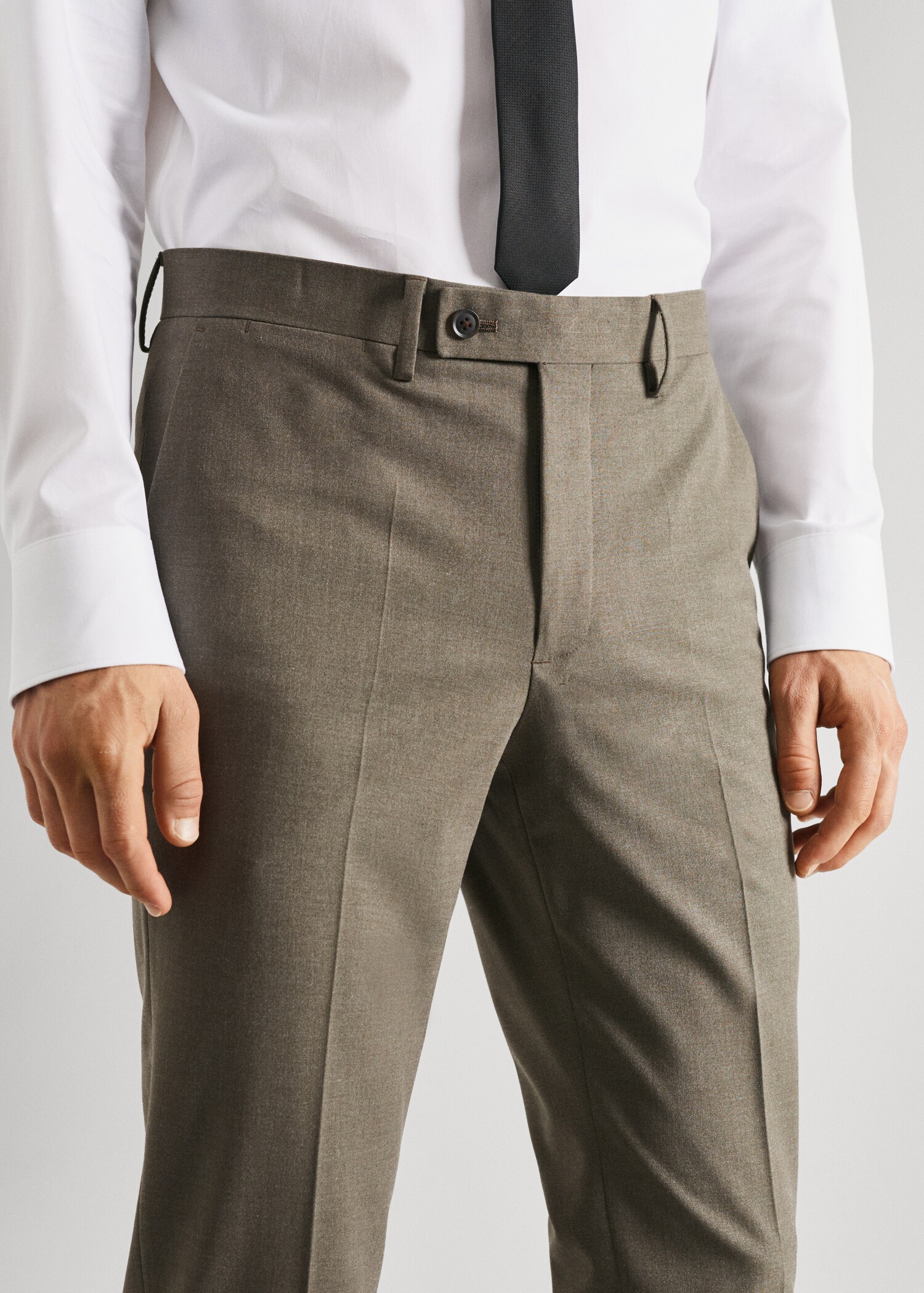 Stretch-fabric slim-fit suit pants - Details of the article 1