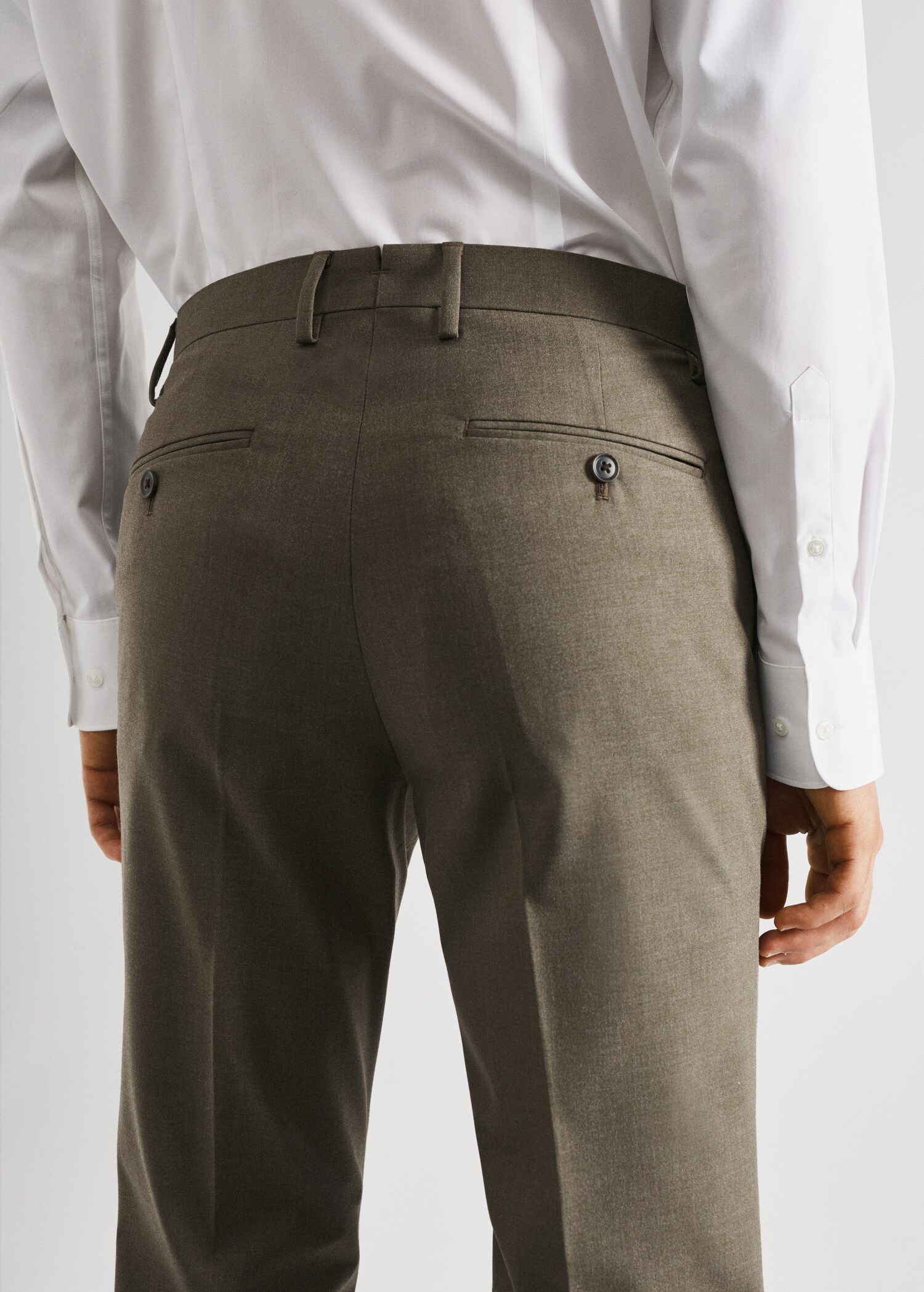 Stretch-fabric slim-fit suit pants - Details of the article 2