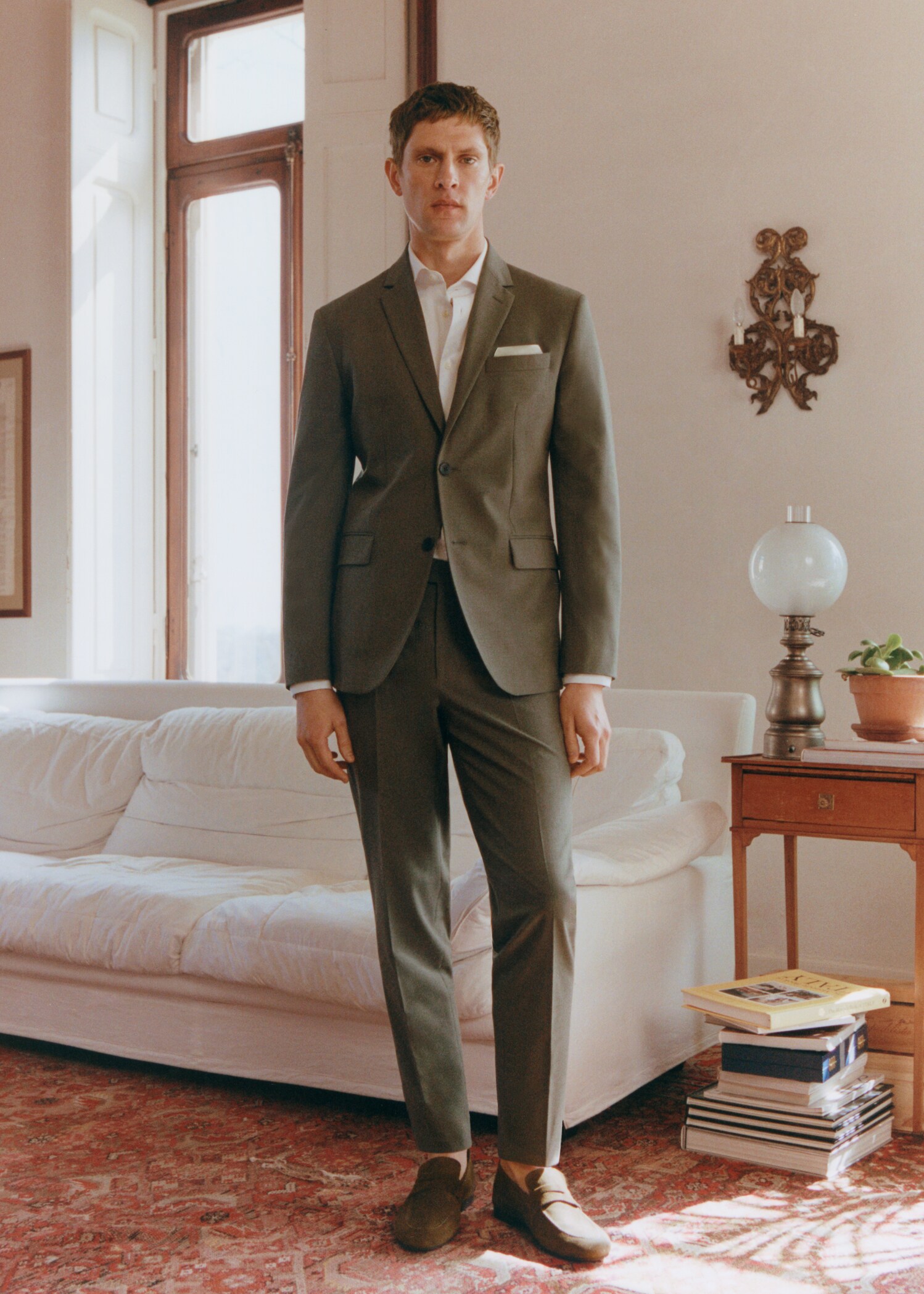 Stretch-fabric slim-fit suit pants - Details of the article 5