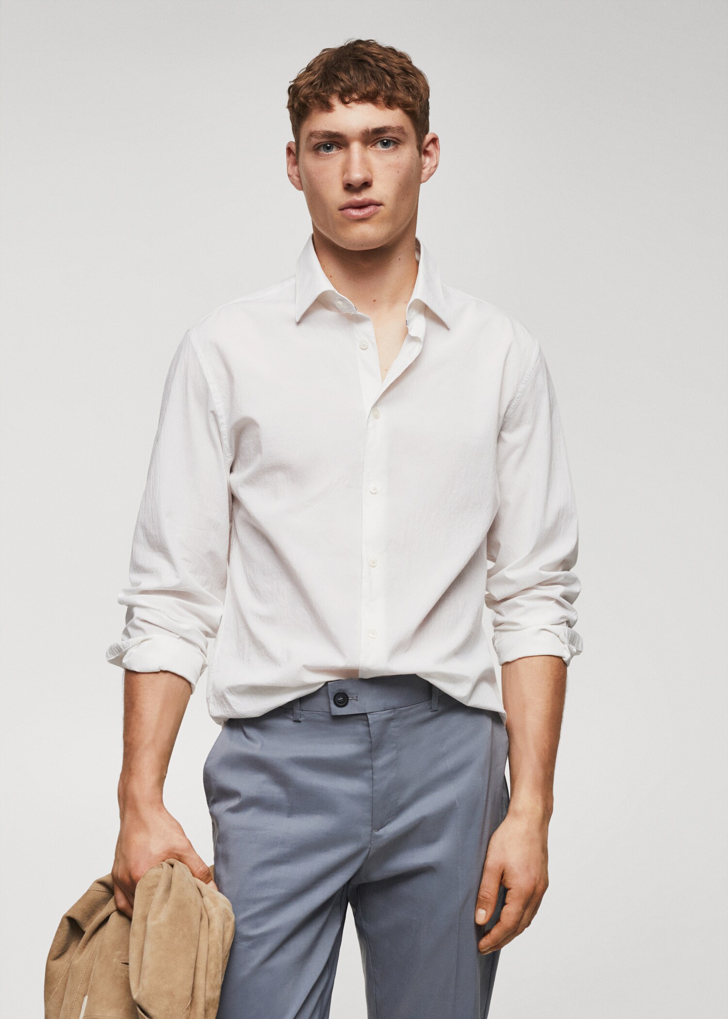 Chemise slim-fit coton seersucker - Plan moyen