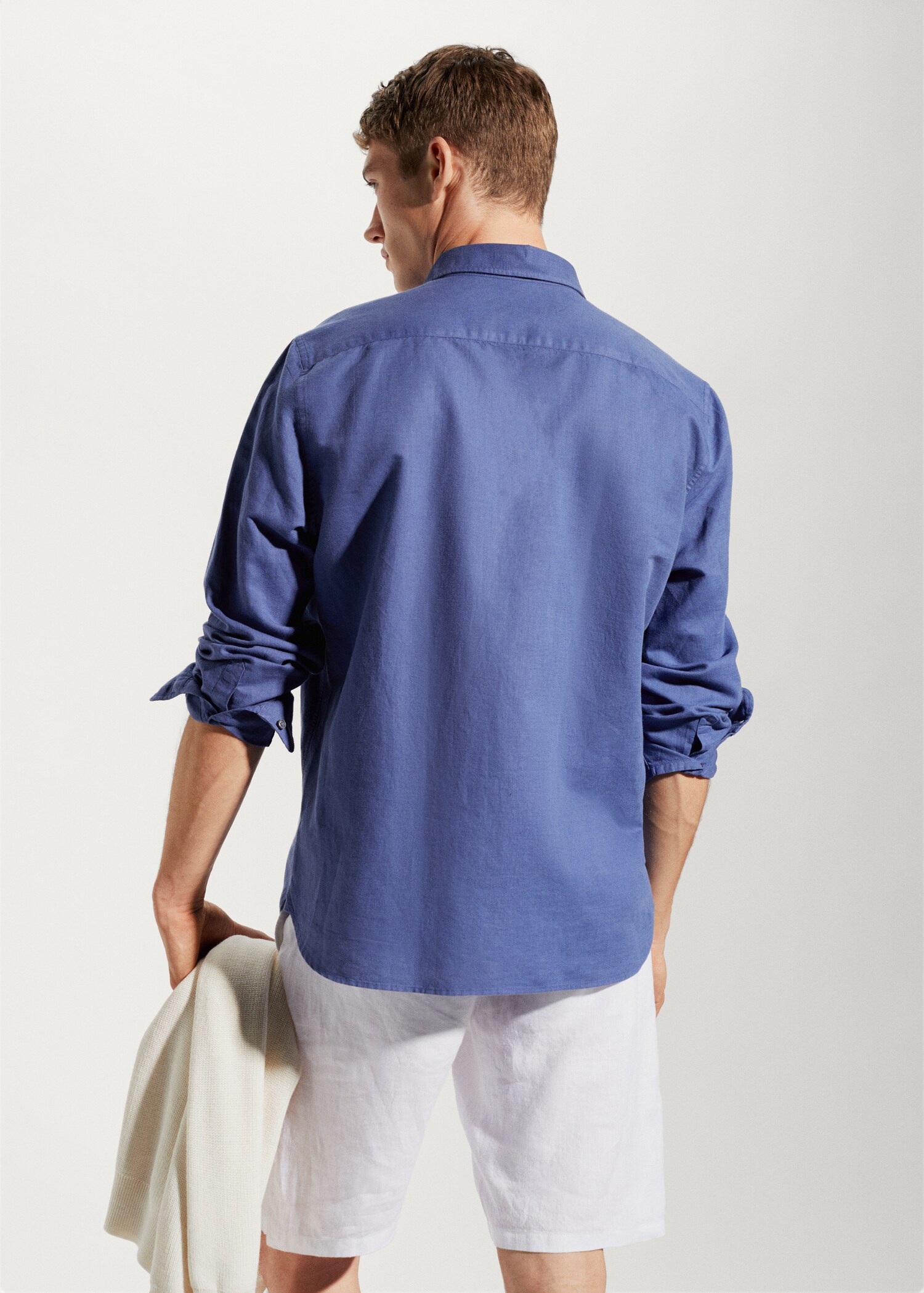 Regular-fit linen cotton shirt - Reverse of the article