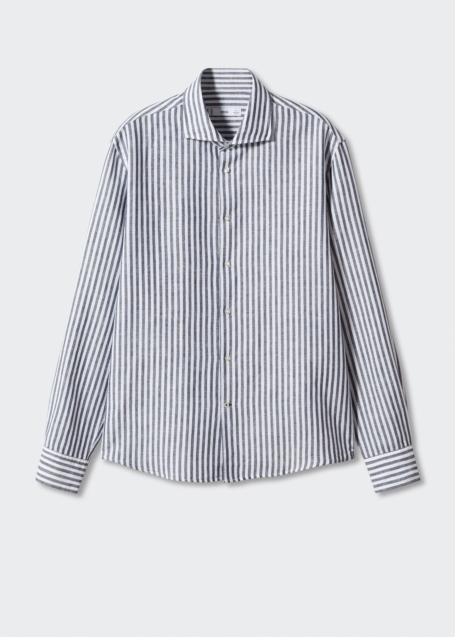Slim fit prugasta lanena košulja - Artikl bez modela