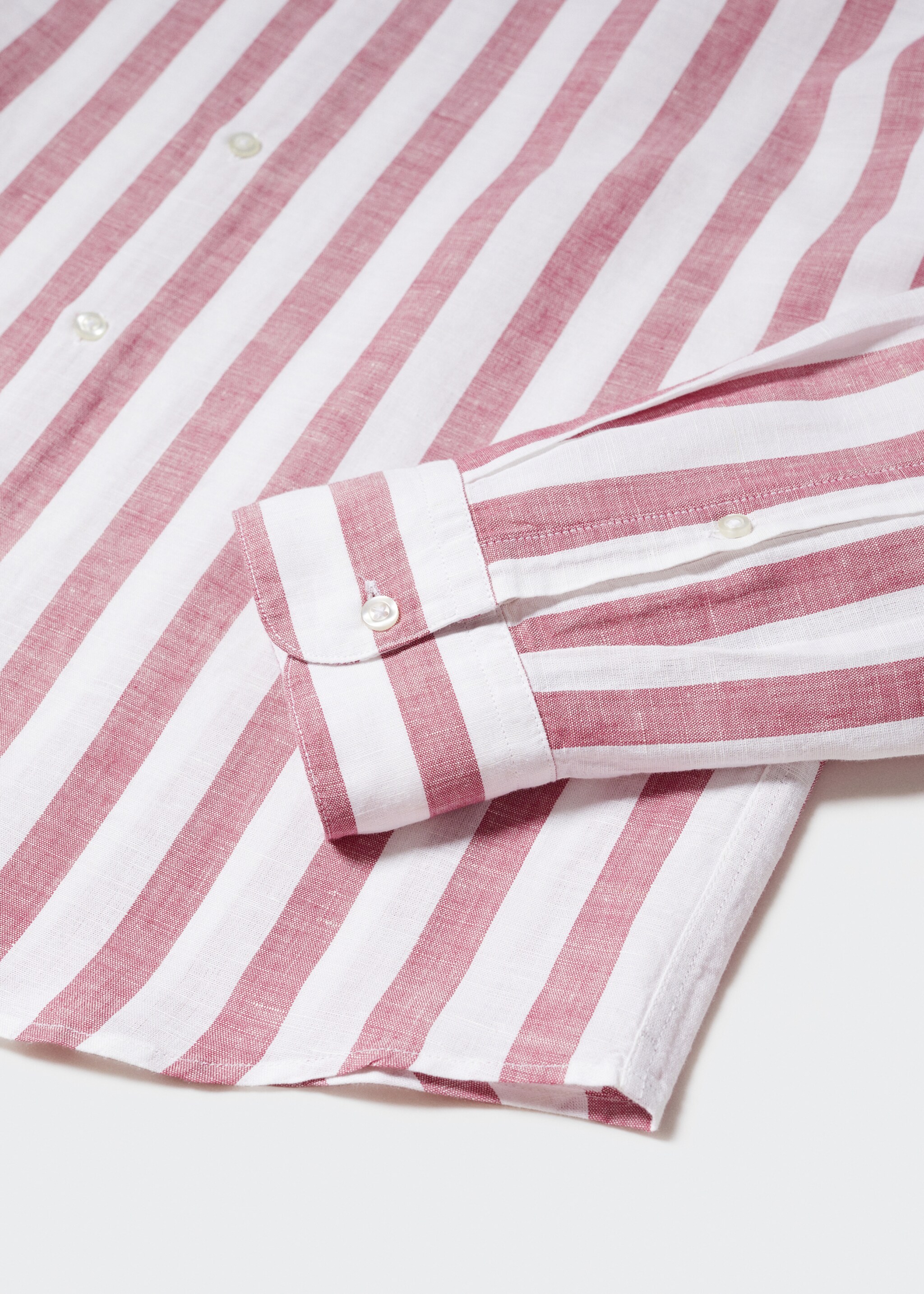 Regular-fit striped linen shirt - Details of the article 8