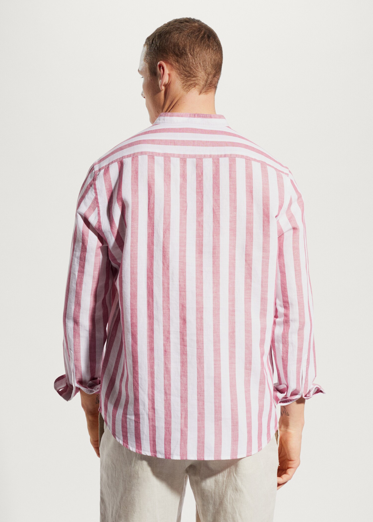 Camisa regular fit lino rayas - Reverso del artículo