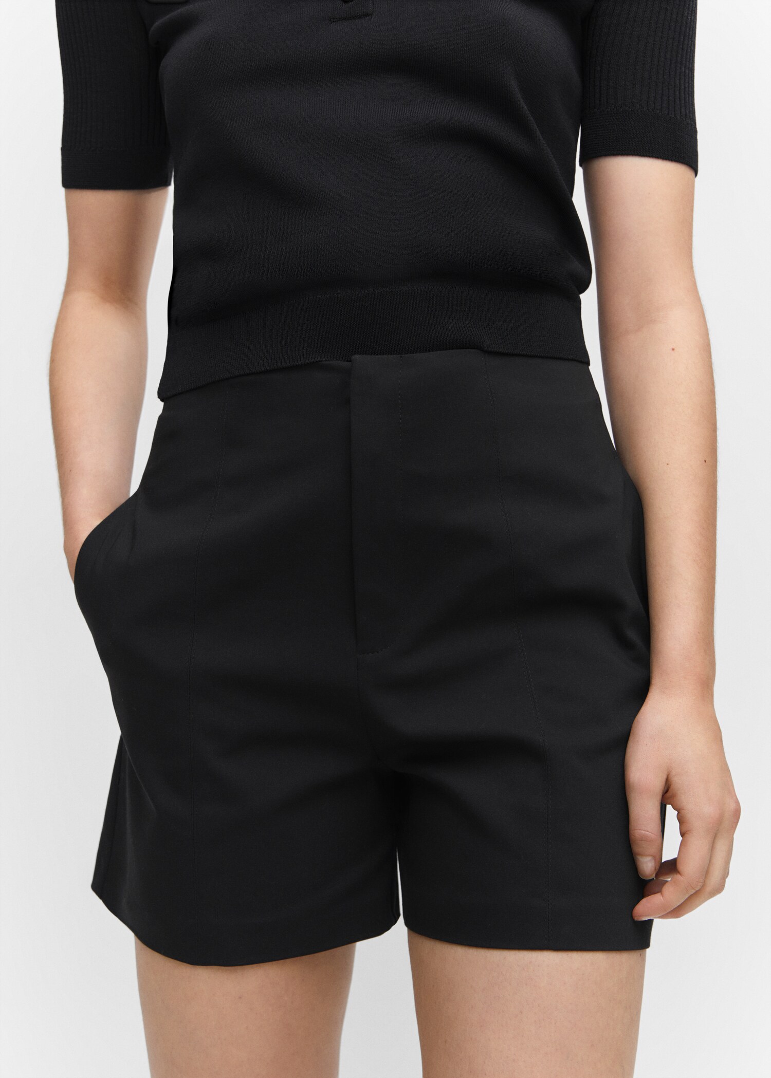High-waist straight shorts - Details of the article 6