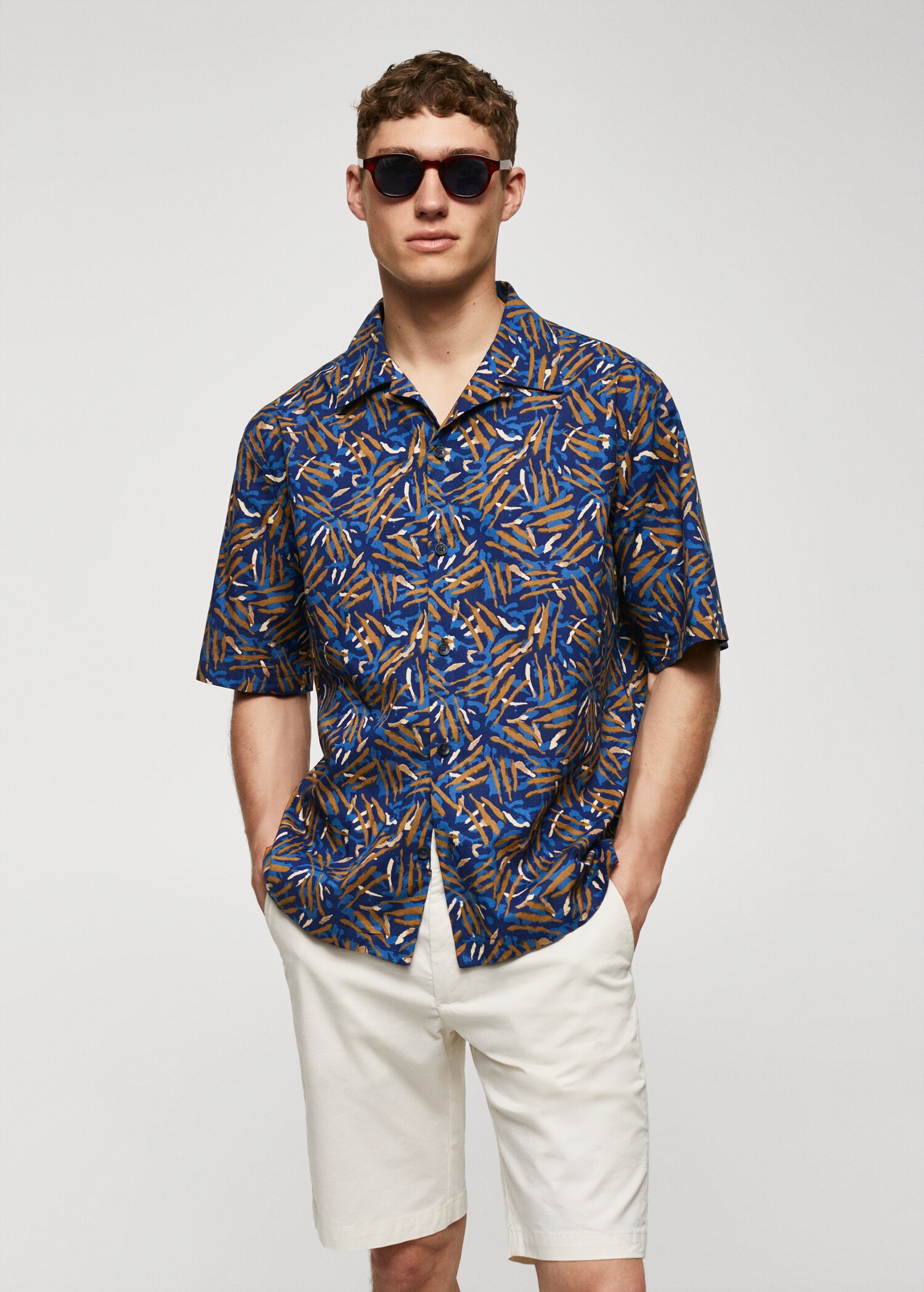 Chemise col bowling 100 % coton - Plan moyen