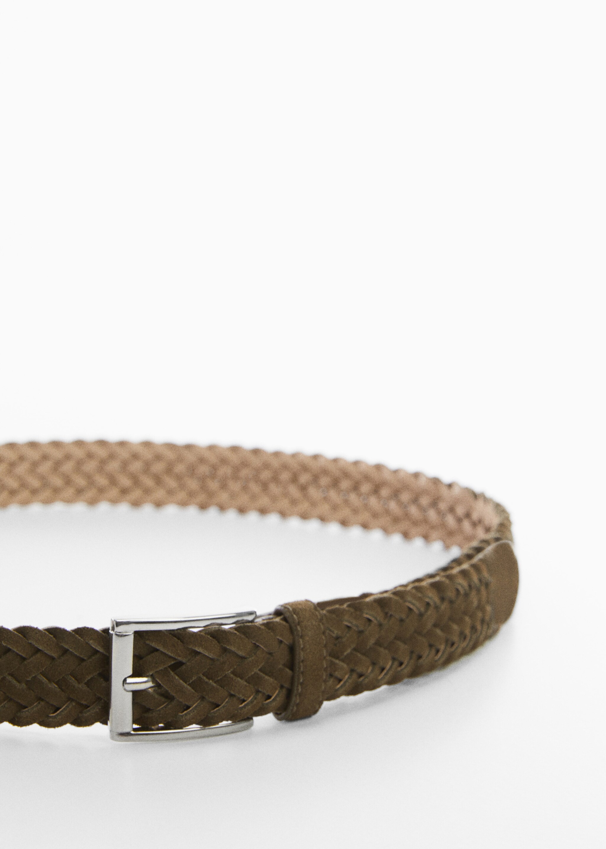 Ceinture simili-cuir suède tressée - Plan moyen
