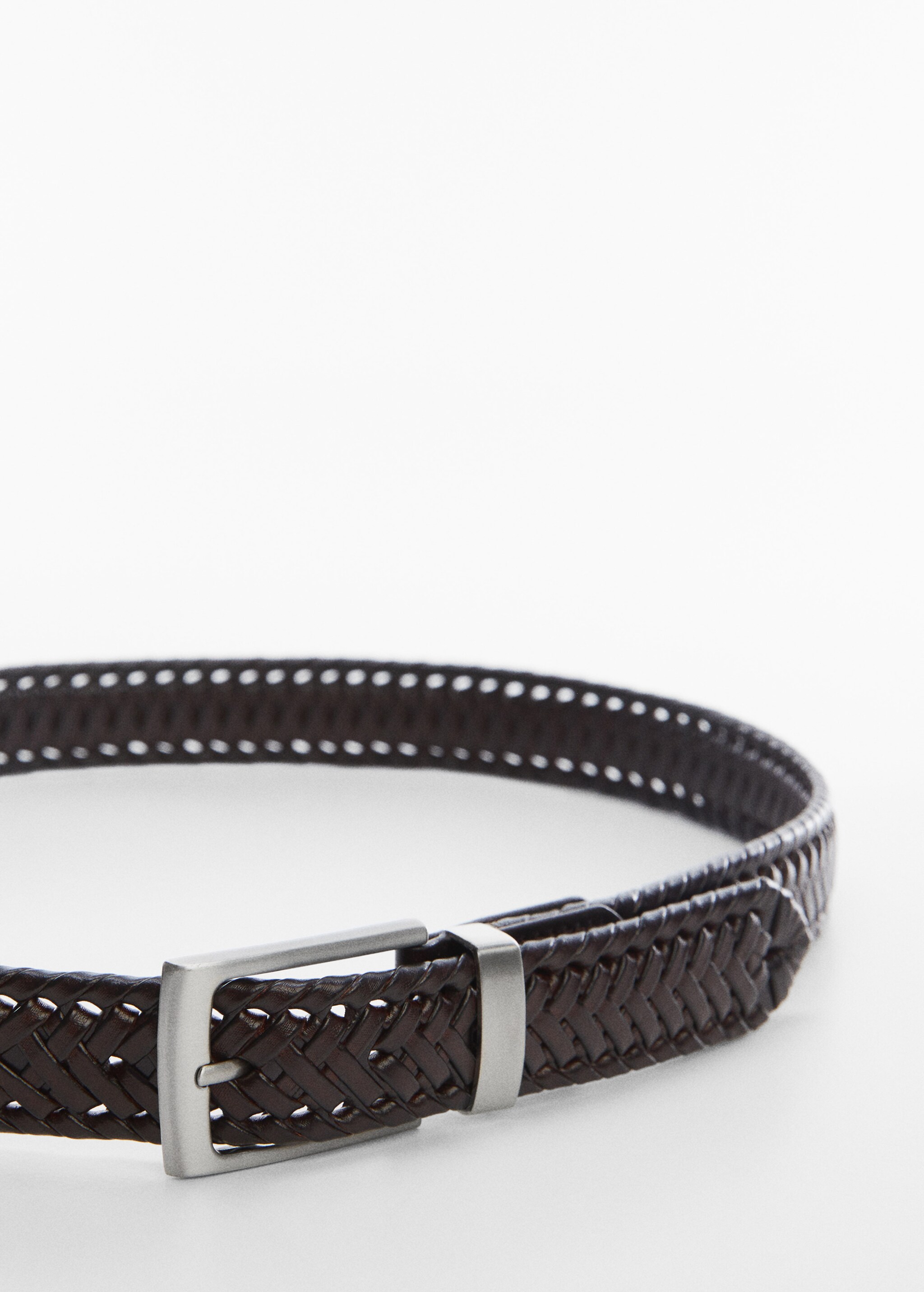 Braided leather belt - Medium plane