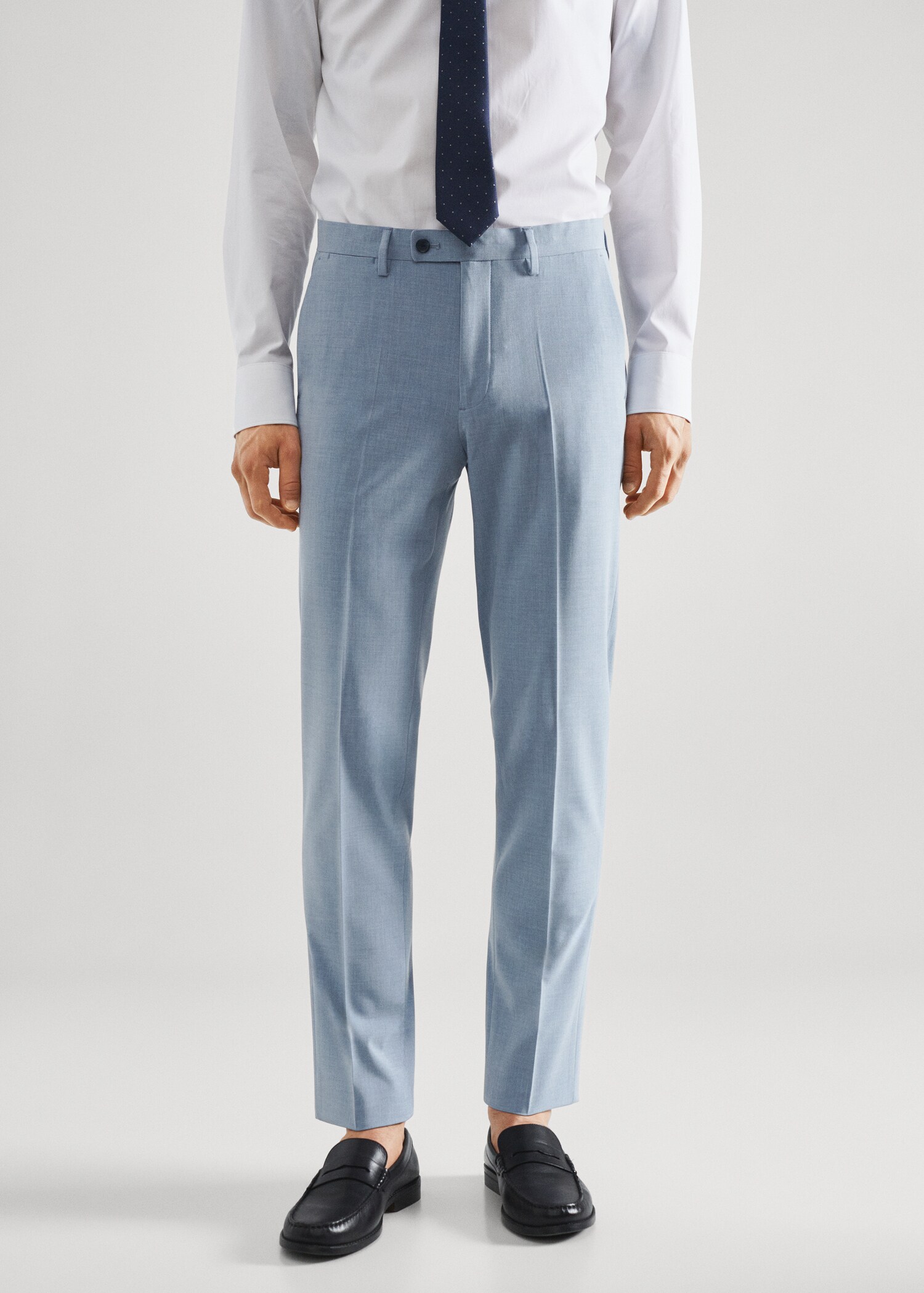Stretch-fabric slim-fit suit pants - Medium plane
