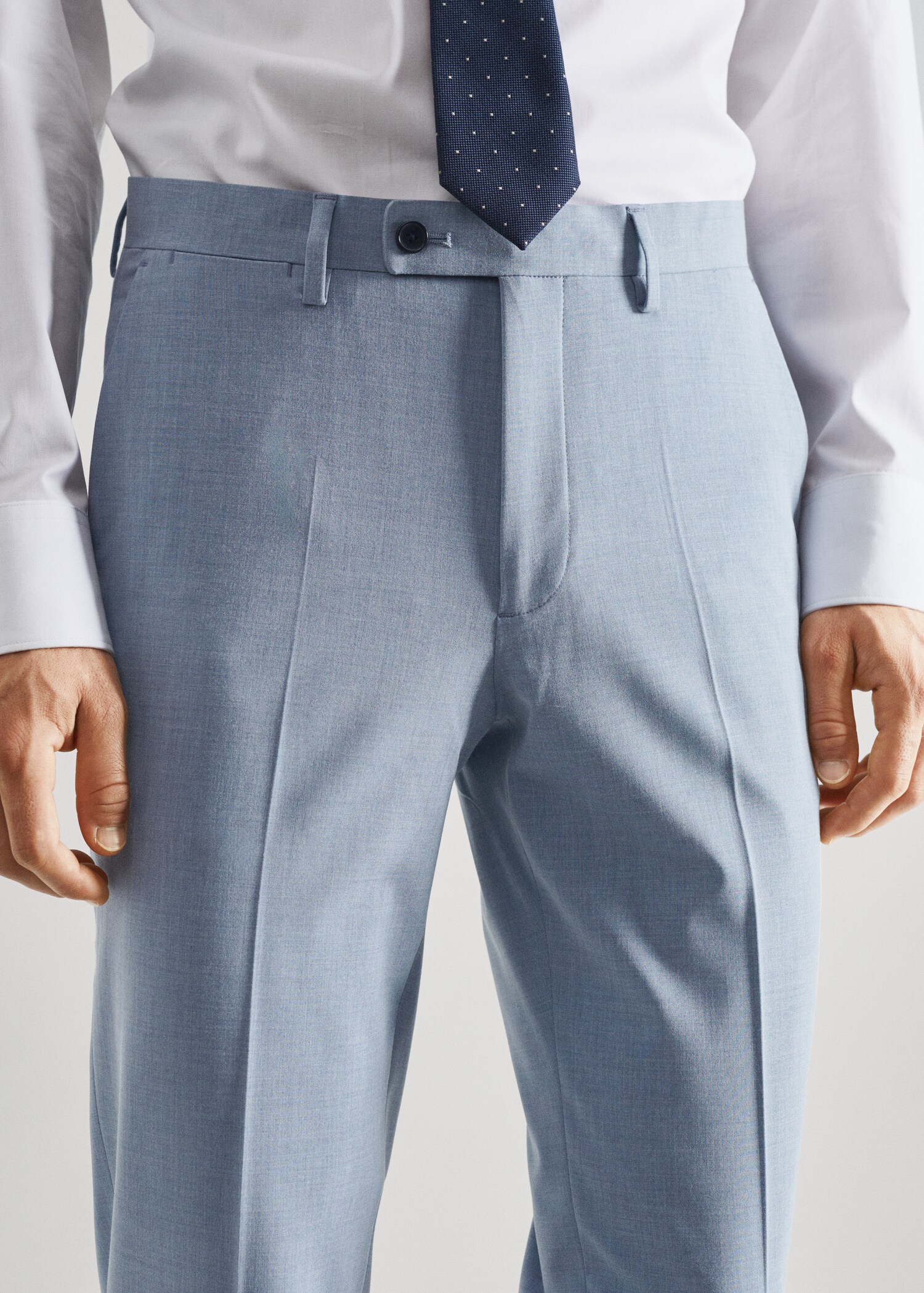 Stretch-fabric slim-fit suit pants - Details of the article 1