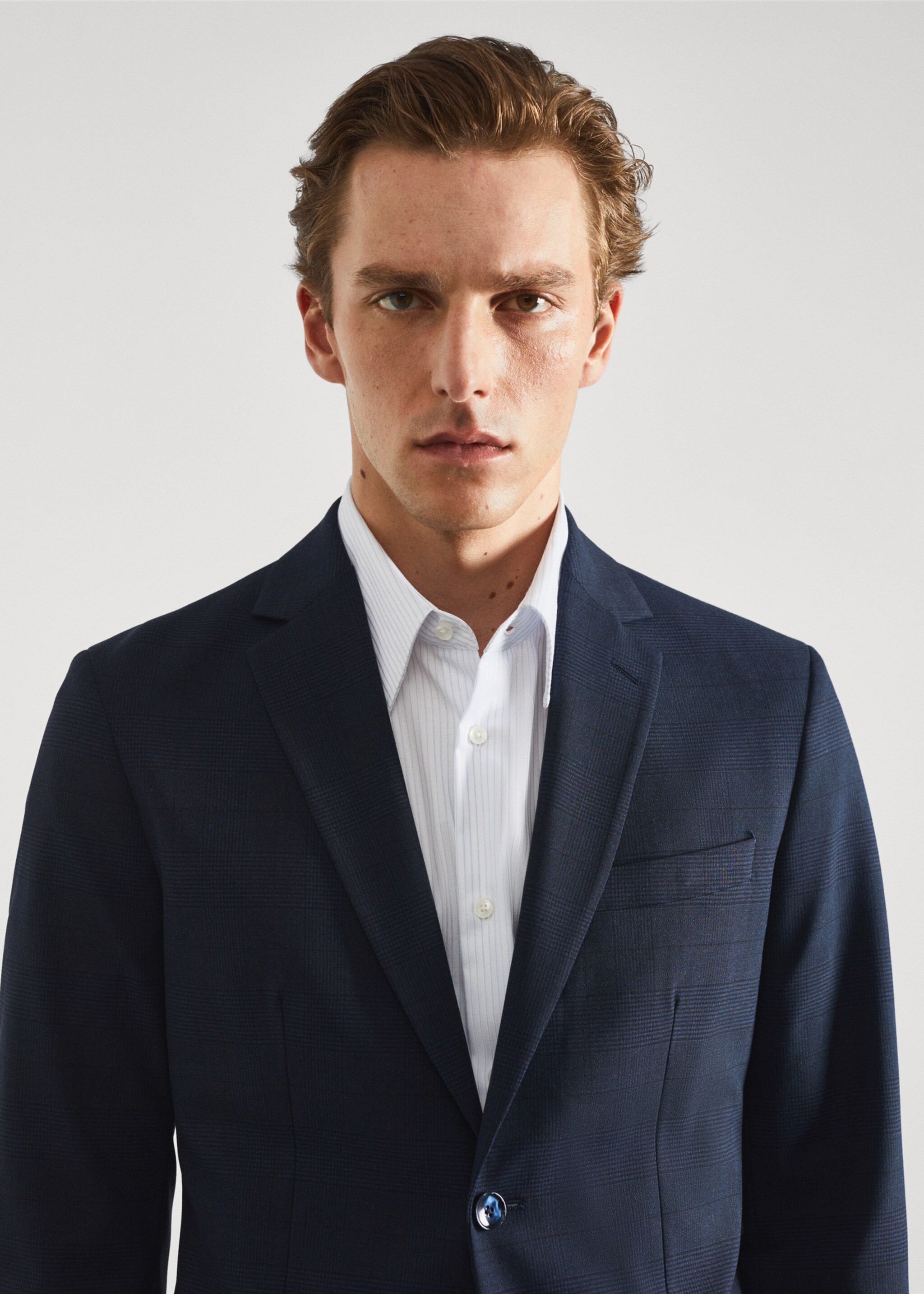 Stretch fabric slim-fit printed suit jacket - Details of the article 1