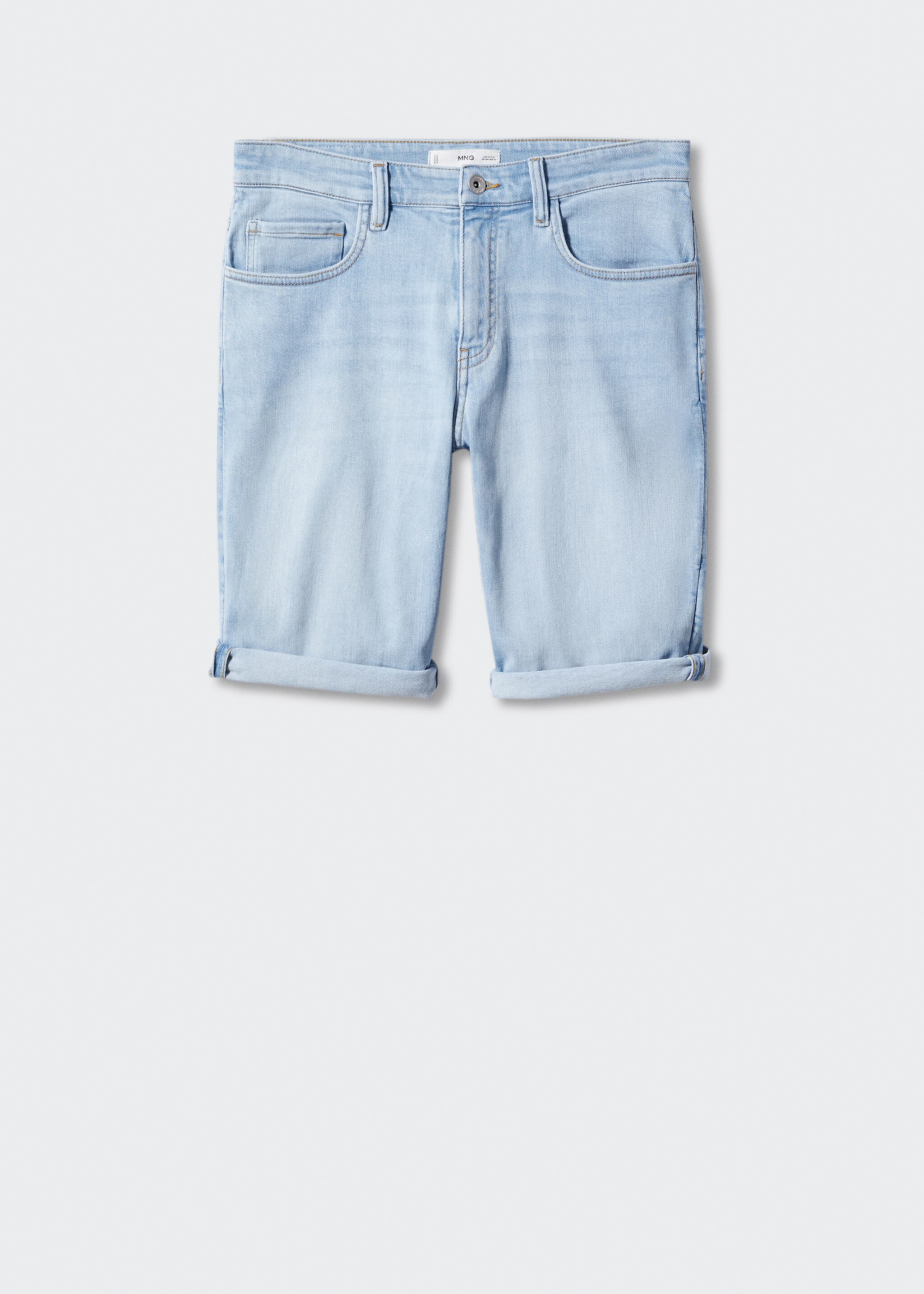 Slim-fit denim bermuda shorts - Article without model, Light Blue. Ref: 57010683-00.