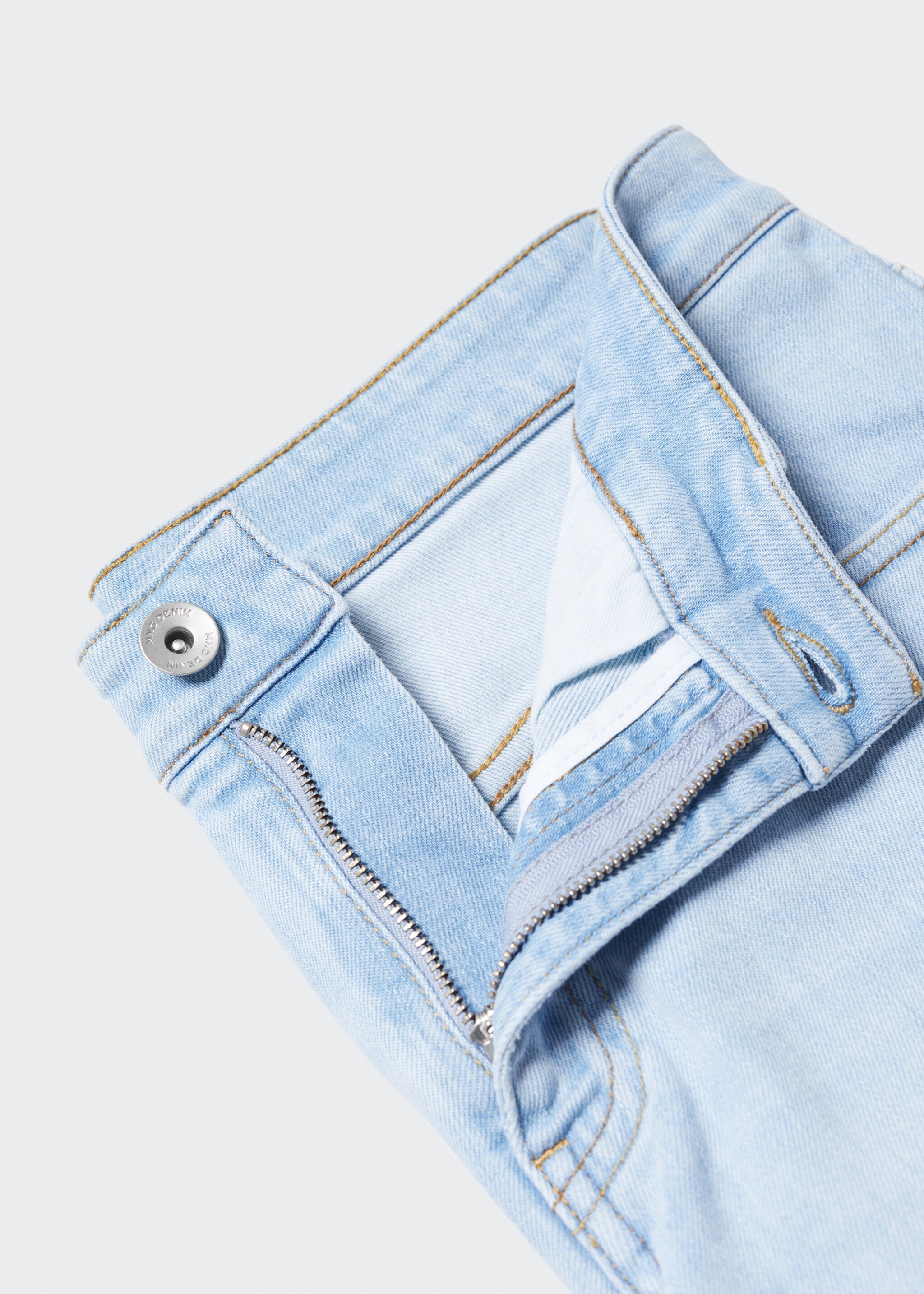 Slim-fit denim bermuda shorts - Details of the article 8, Light Blue. Ref: 57010683-00.