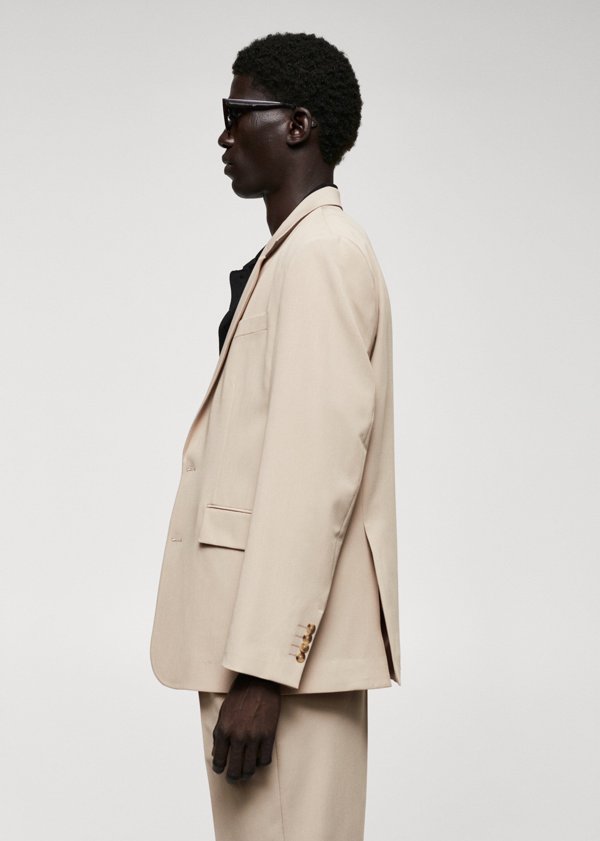 Regular fit suit blazer - Details of the article 2, Light/Pastel Grey. Ref: 57010717-00.