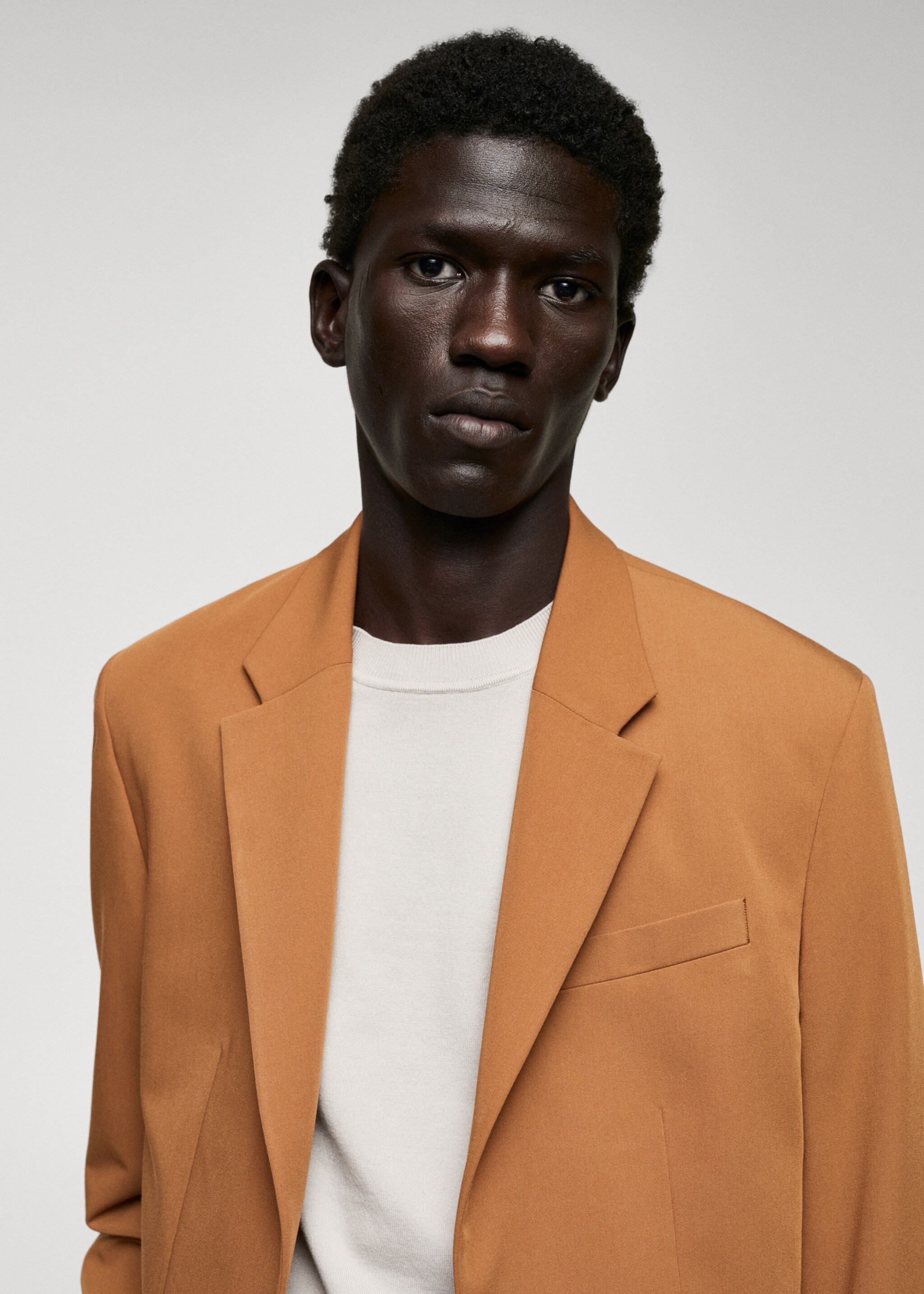 Regular fit suit blazer - Details of the article 1, Orange. Ref: 57010717-00.