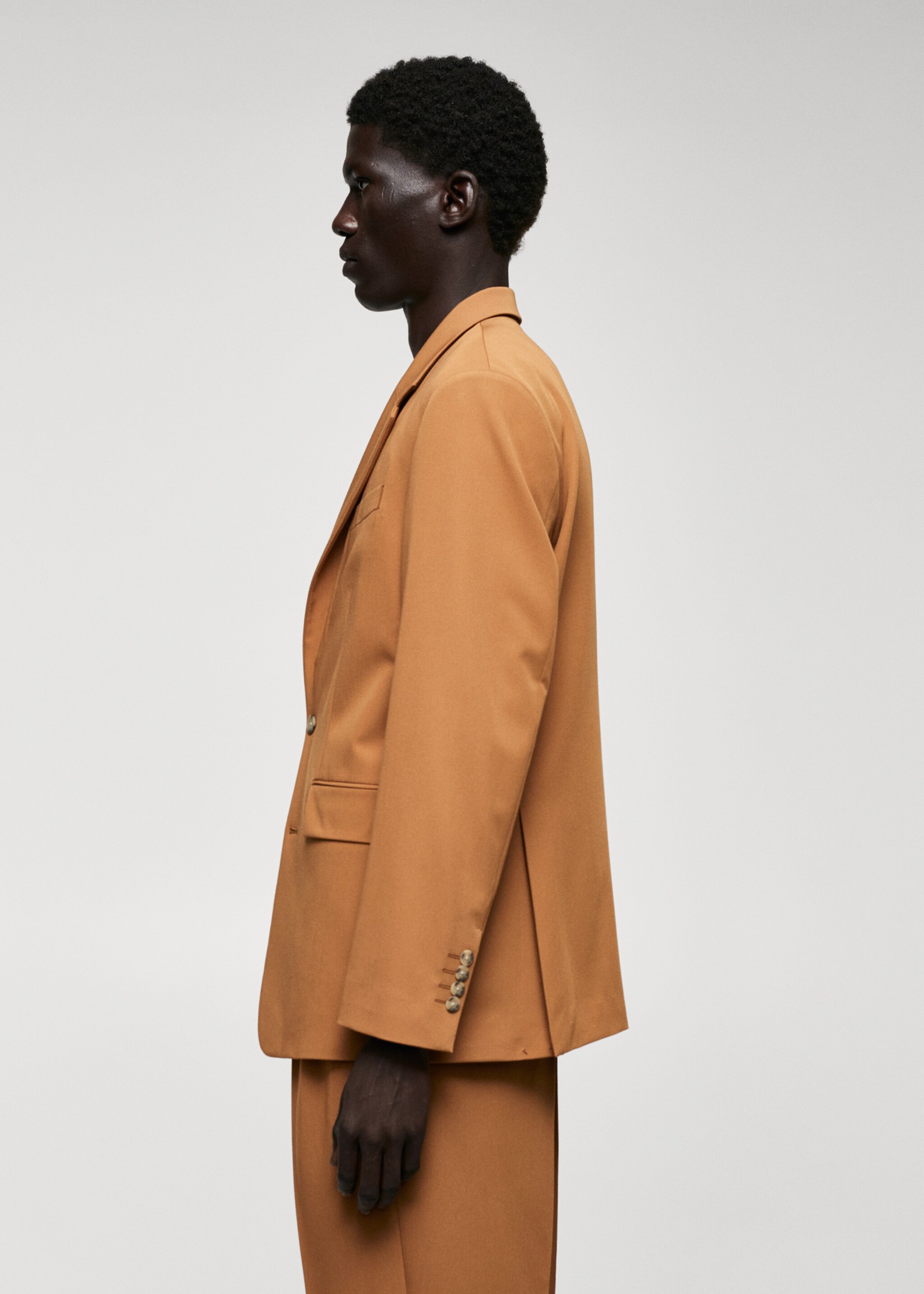 Regular fit suit blazer - Details of the article 2, Orange. Ref: 57010717-00.