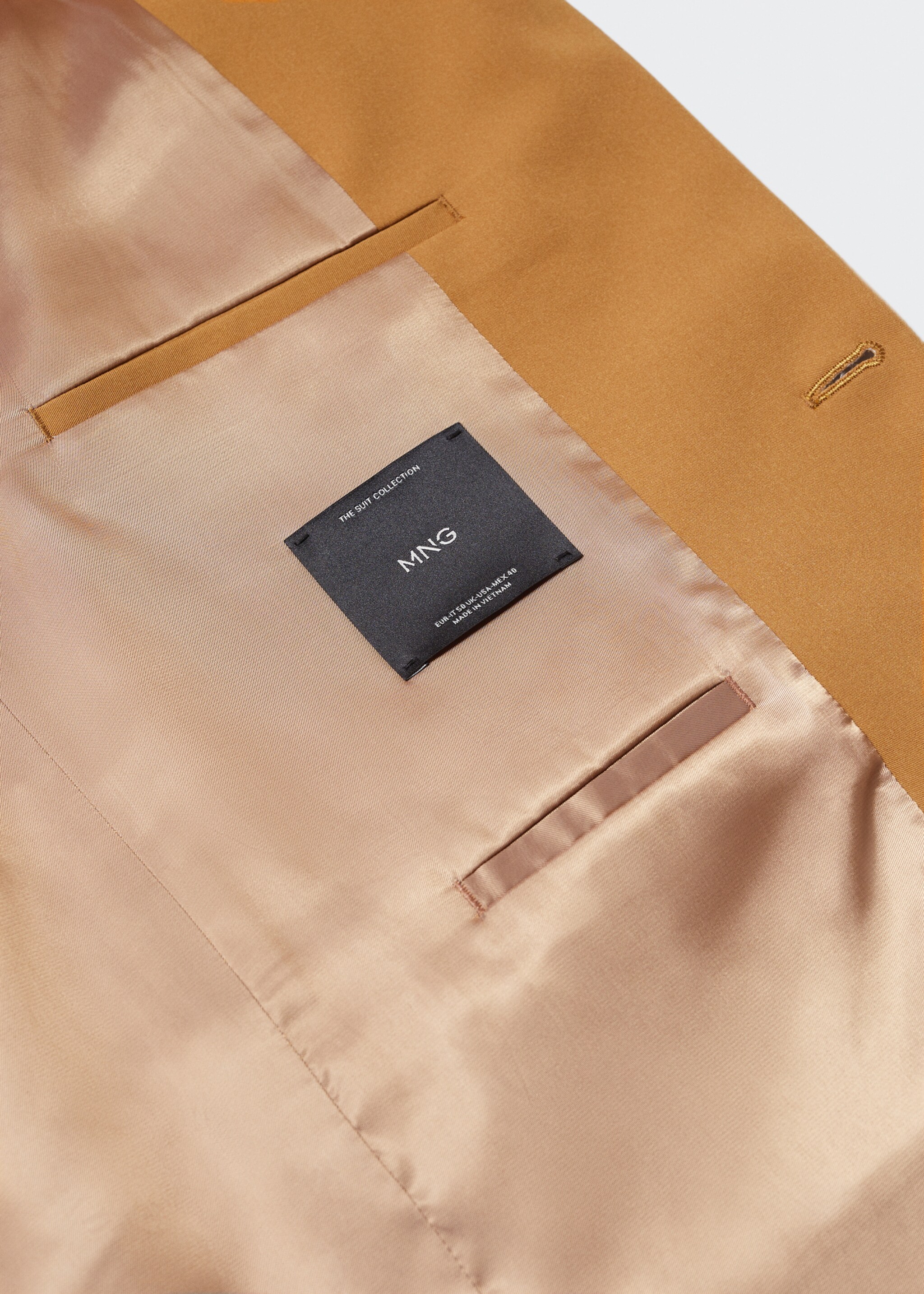 Regular fit suit blazer - Details of the article 8, Orange. Ref: 57010717-00.