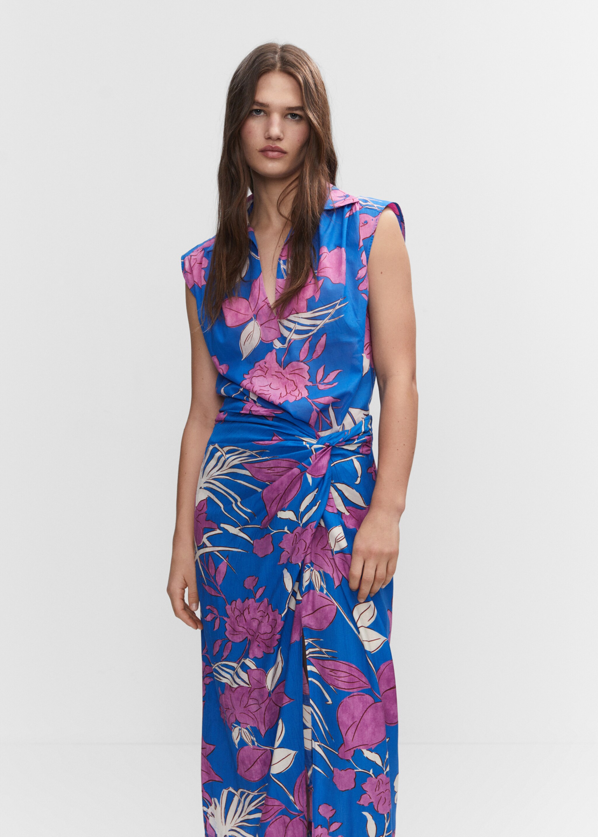 Sleeveless printed shirt - Medium plane, Blue. Ref: 57010718-00.