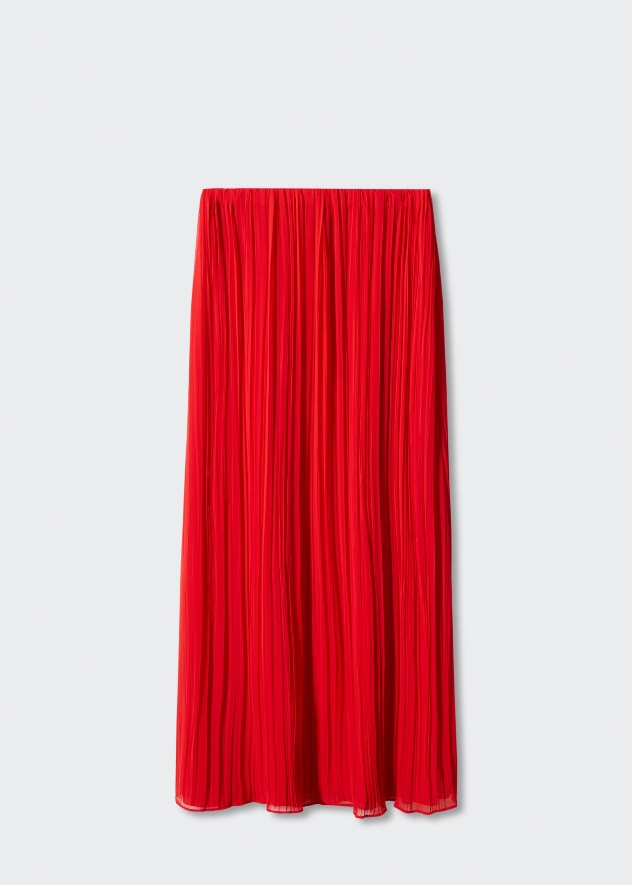 Pleated long skirt - Article without model, Red. Ref: 57010728-00.