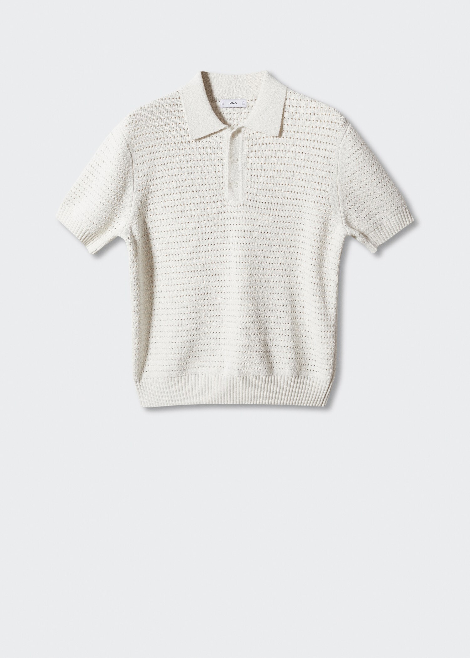 Openwork cotton knitte polo shirt - Article without model