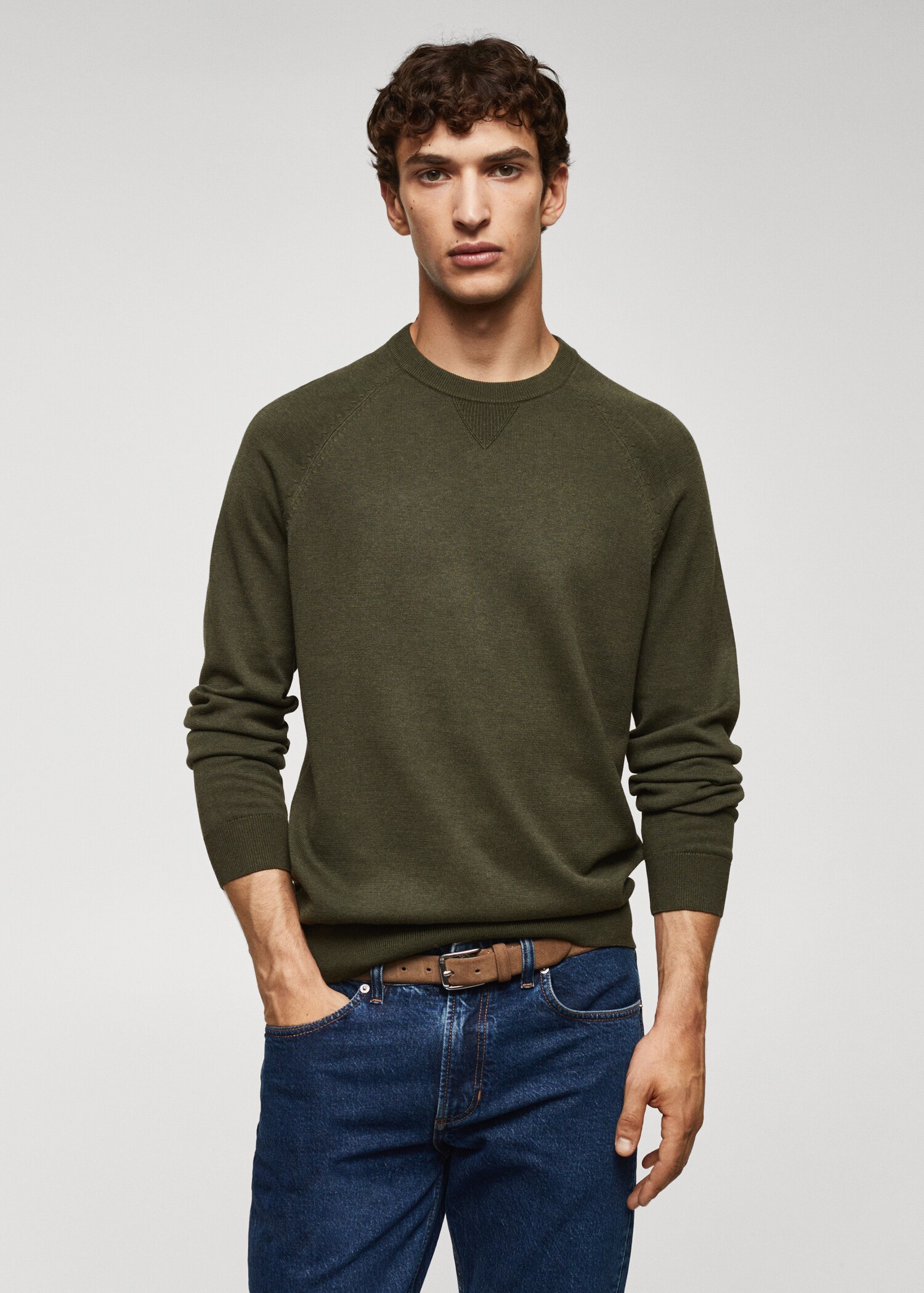 Fine-knit cotton sweater - Medium plane