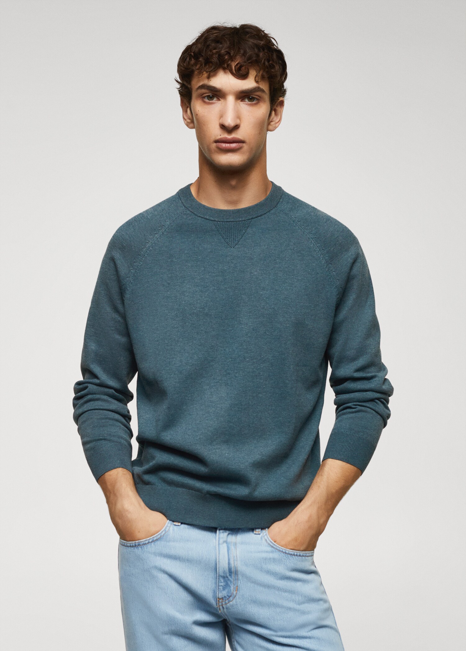 Fine-knit cotton sweater - Medium plane