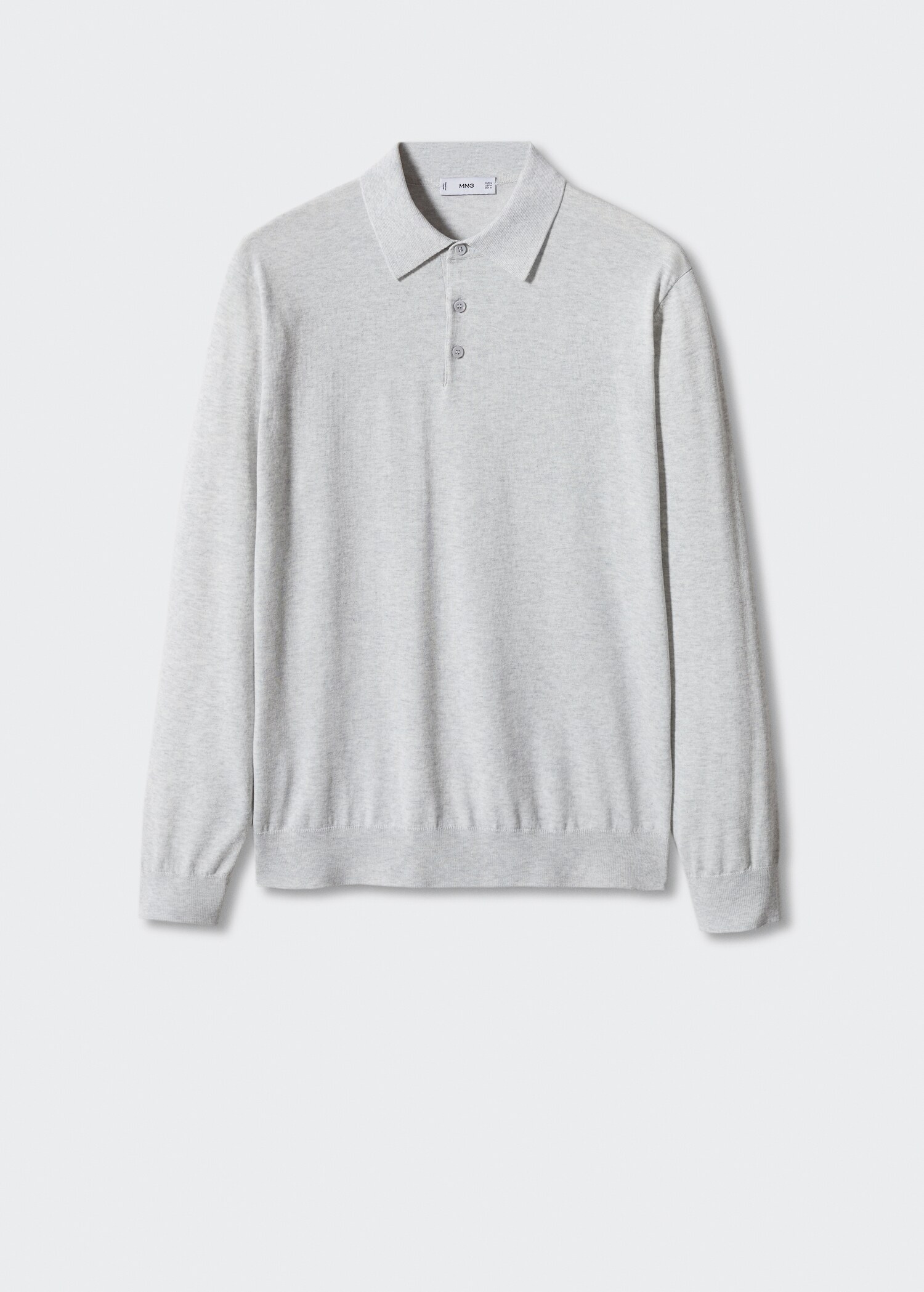 Long-sleeved cotton jersey polo shirt - Article without model