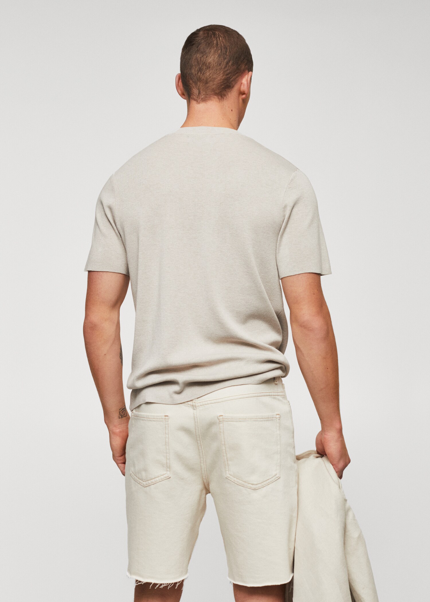 Camiseta punto fino algodón - Reverso del artículo