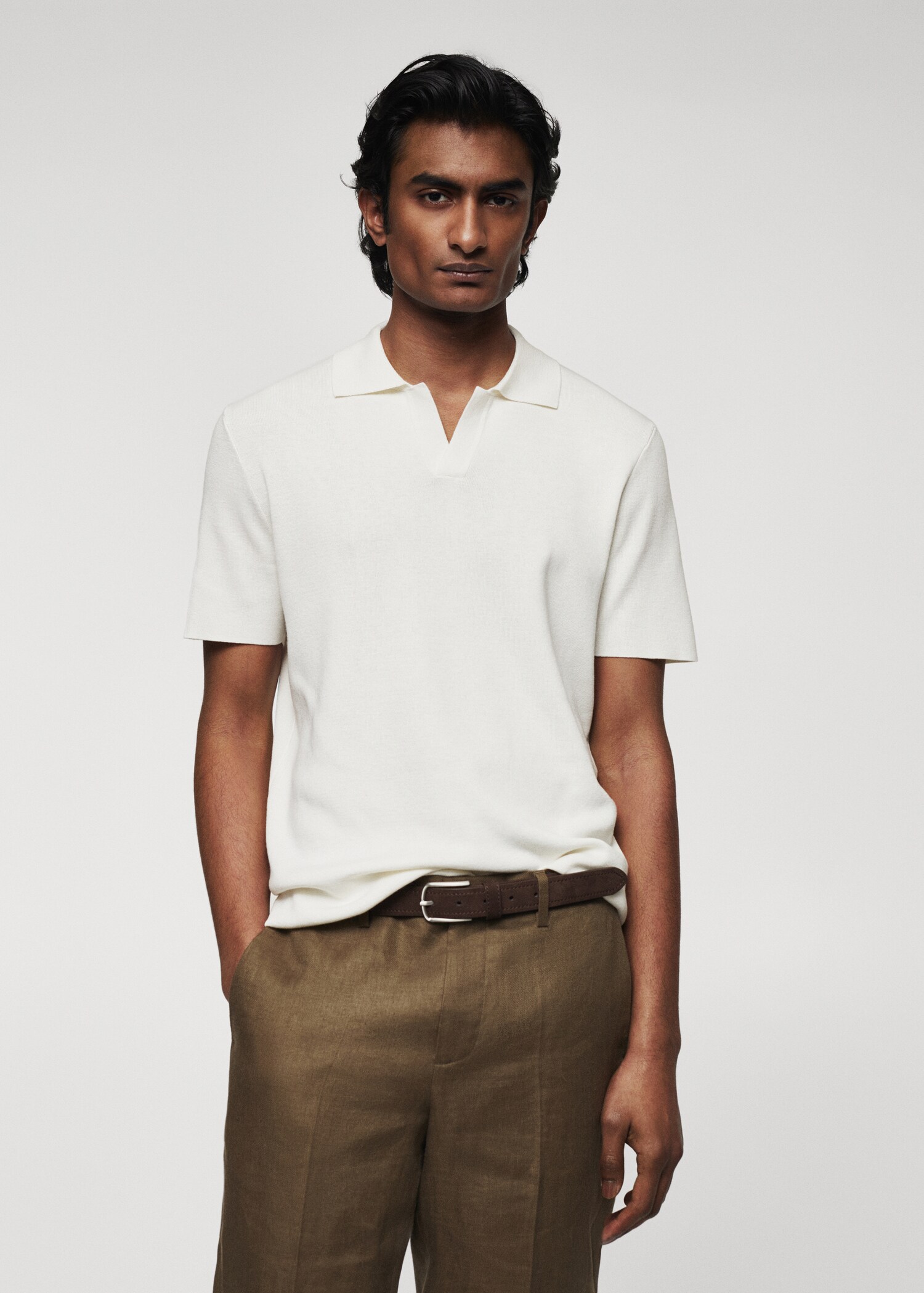 Feinstrick-Poloshirt - Mittlere Ansicht