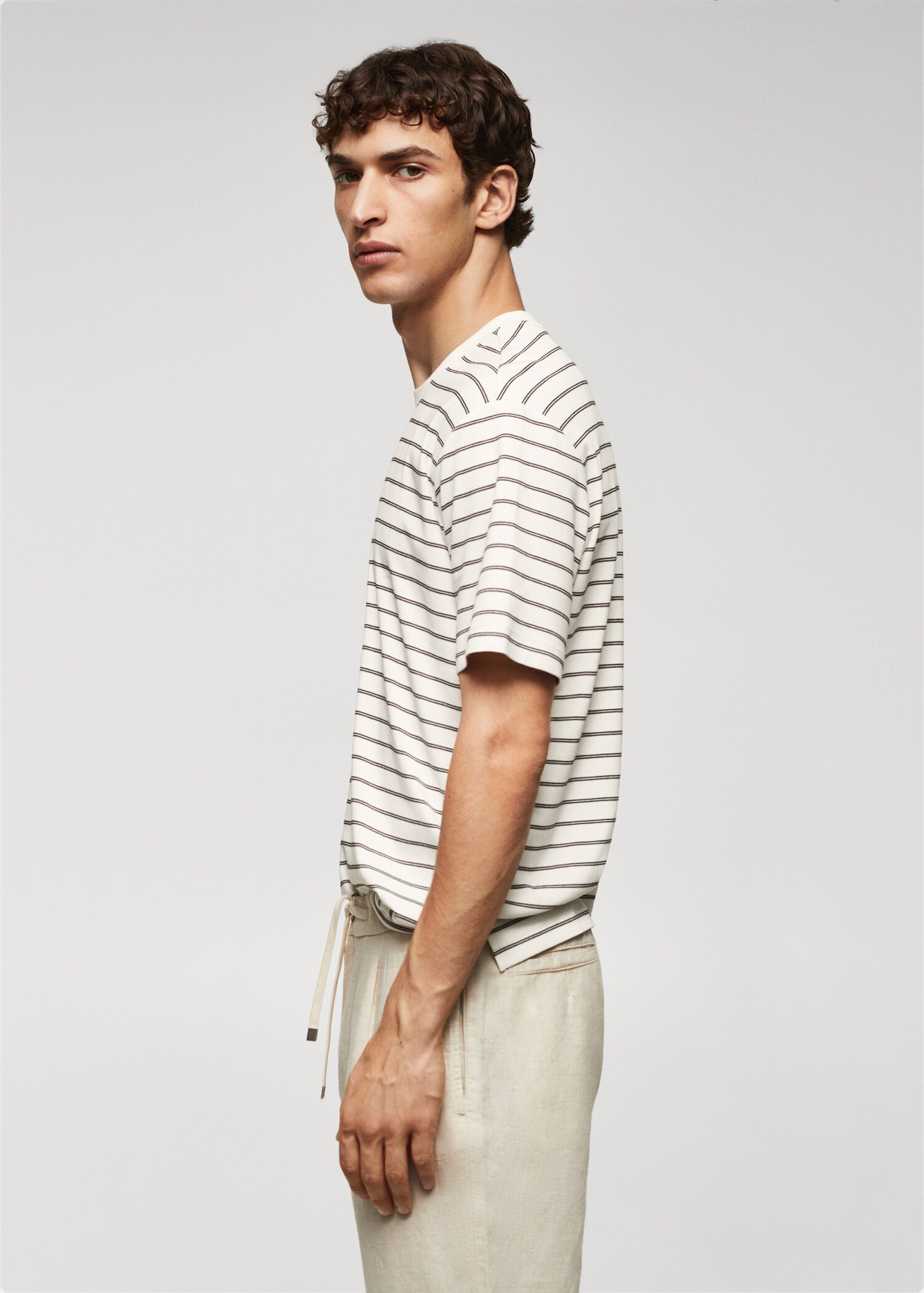 Striped 100% cotton t-shirt - Details of the article 2