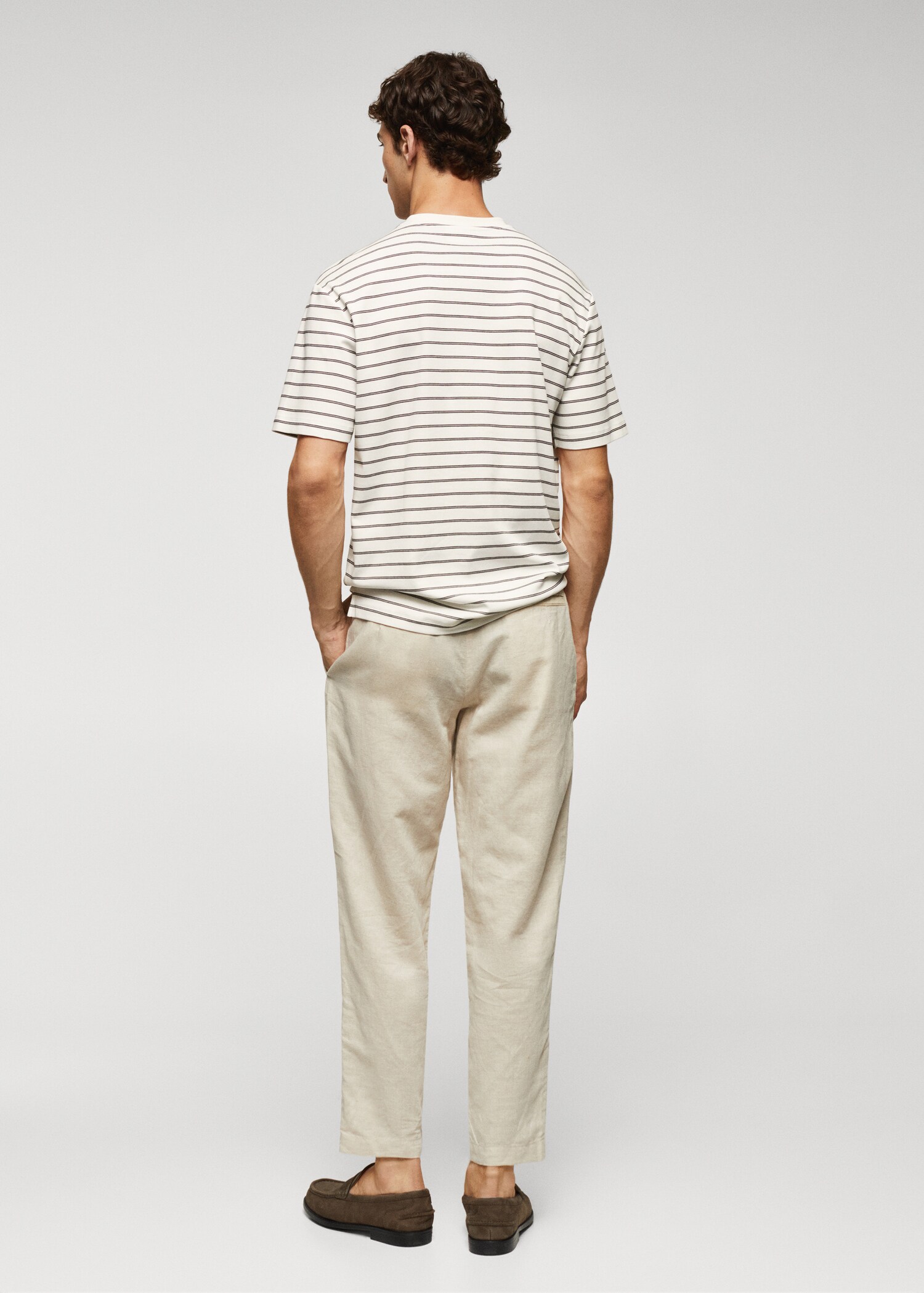 Striped 100% cotton t-shirt - Reverse of the article