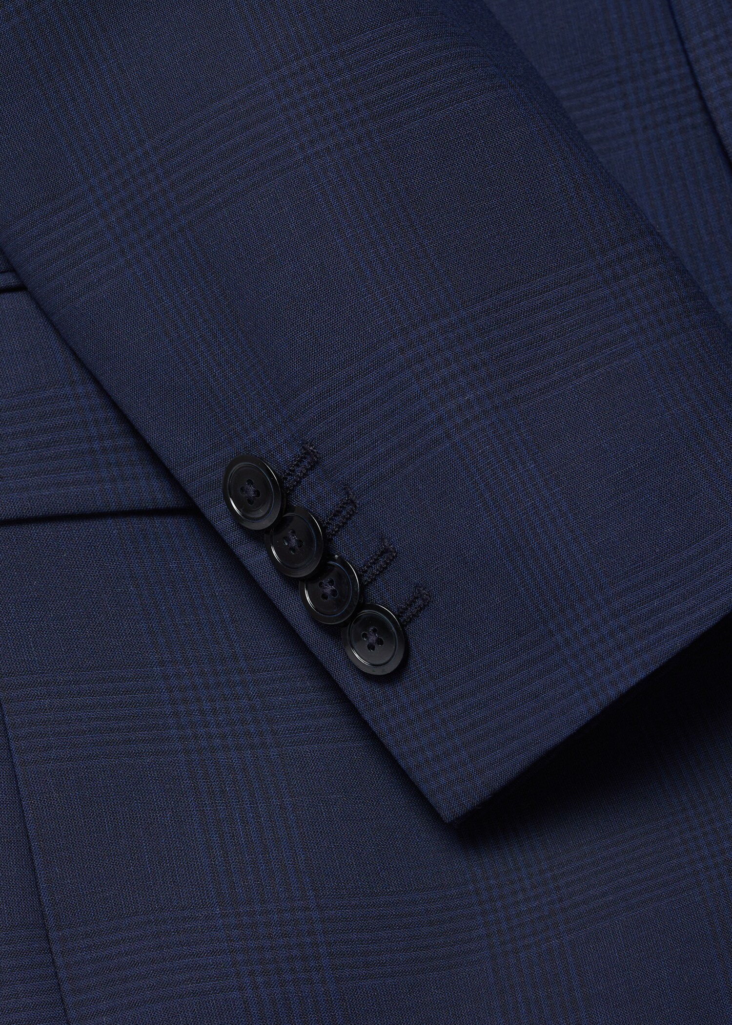 Slim-fit check wool suit blazer - Details of the article 8