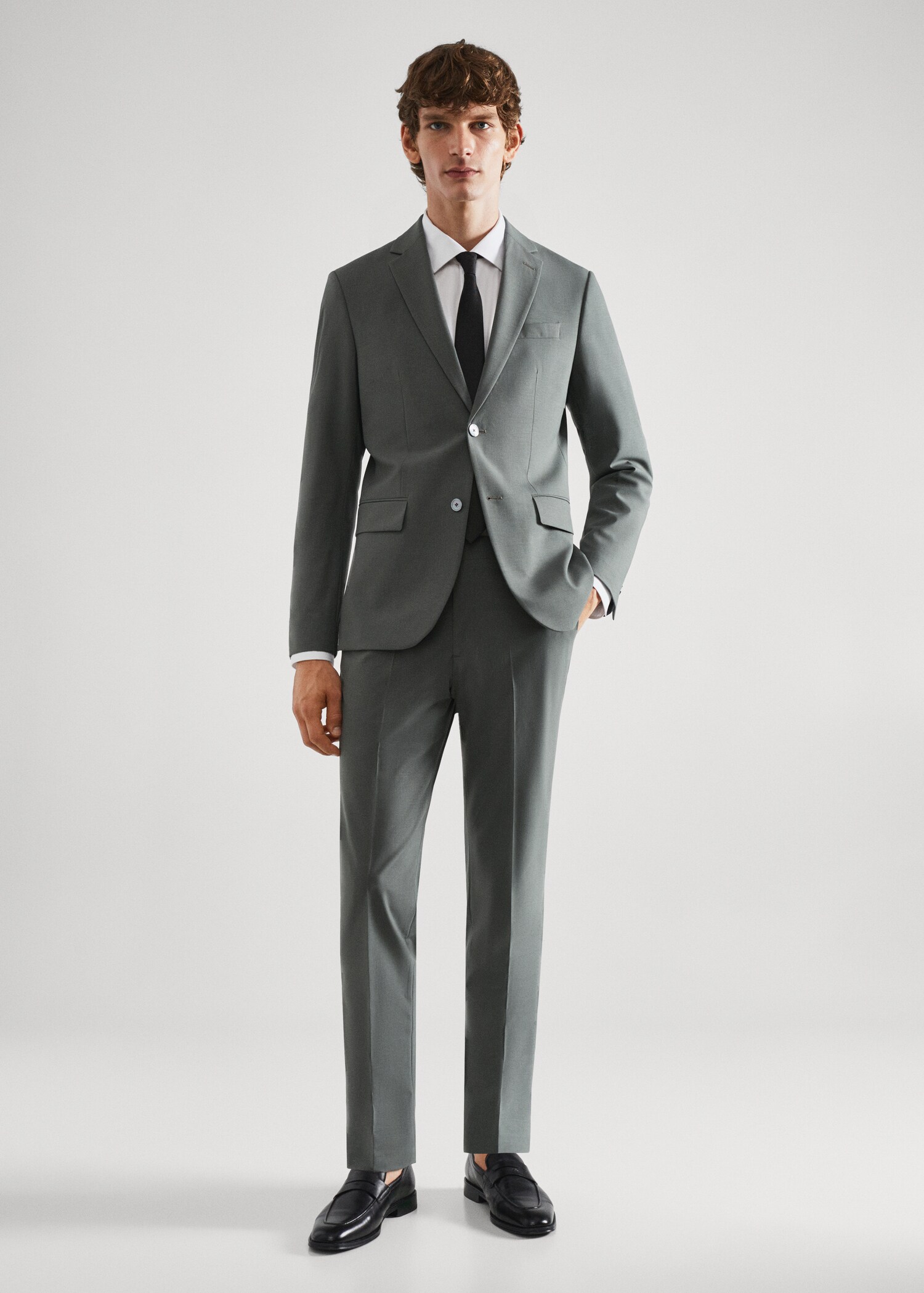 Wool slim-fit suit pants  - Details of the article 4