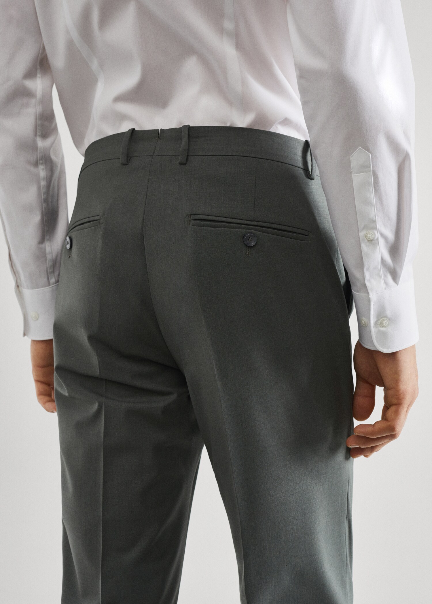 Wool slim-fit suit pants  - Details of the article 6