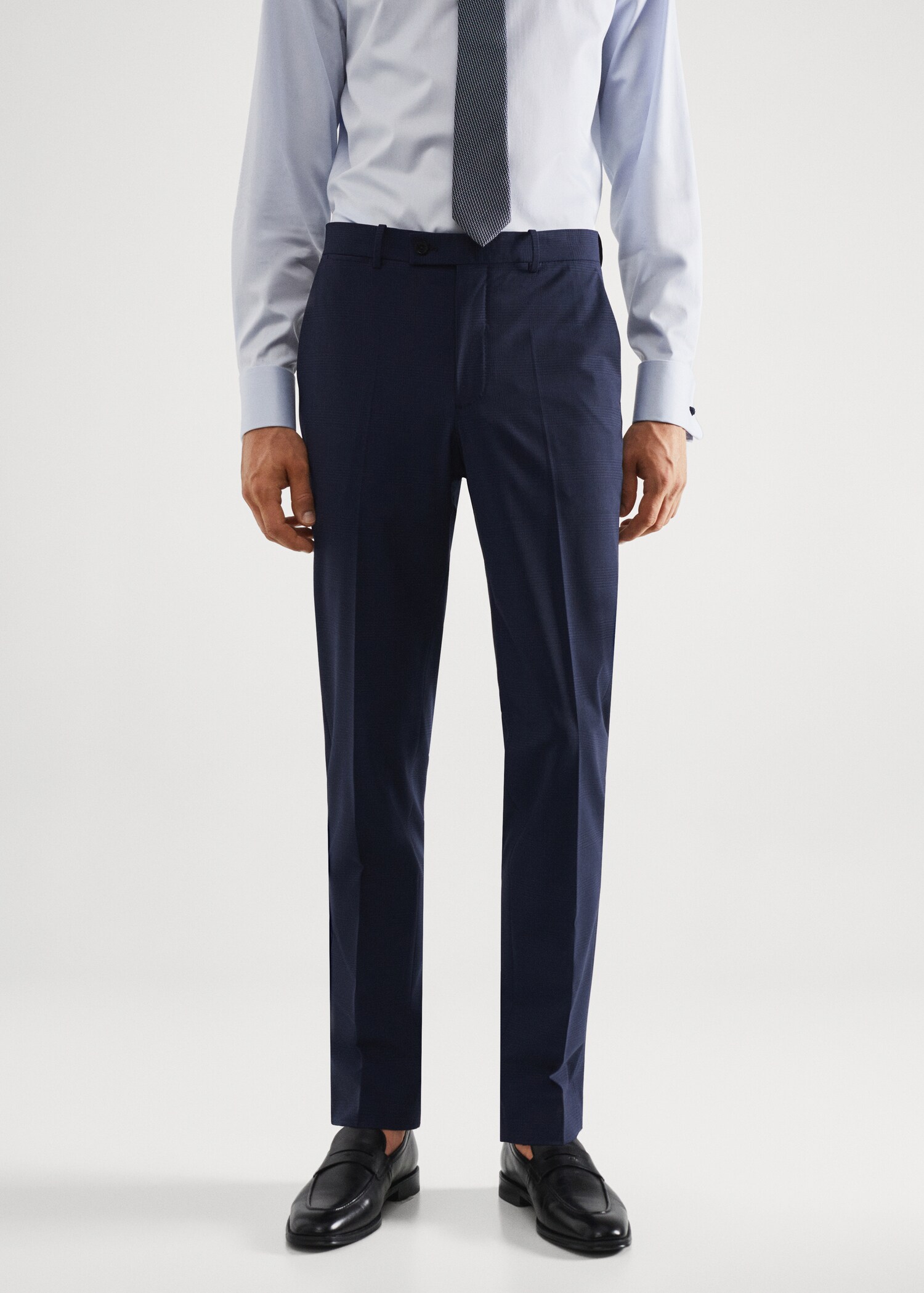Wool slim-fit check suit pants - Medium plane
