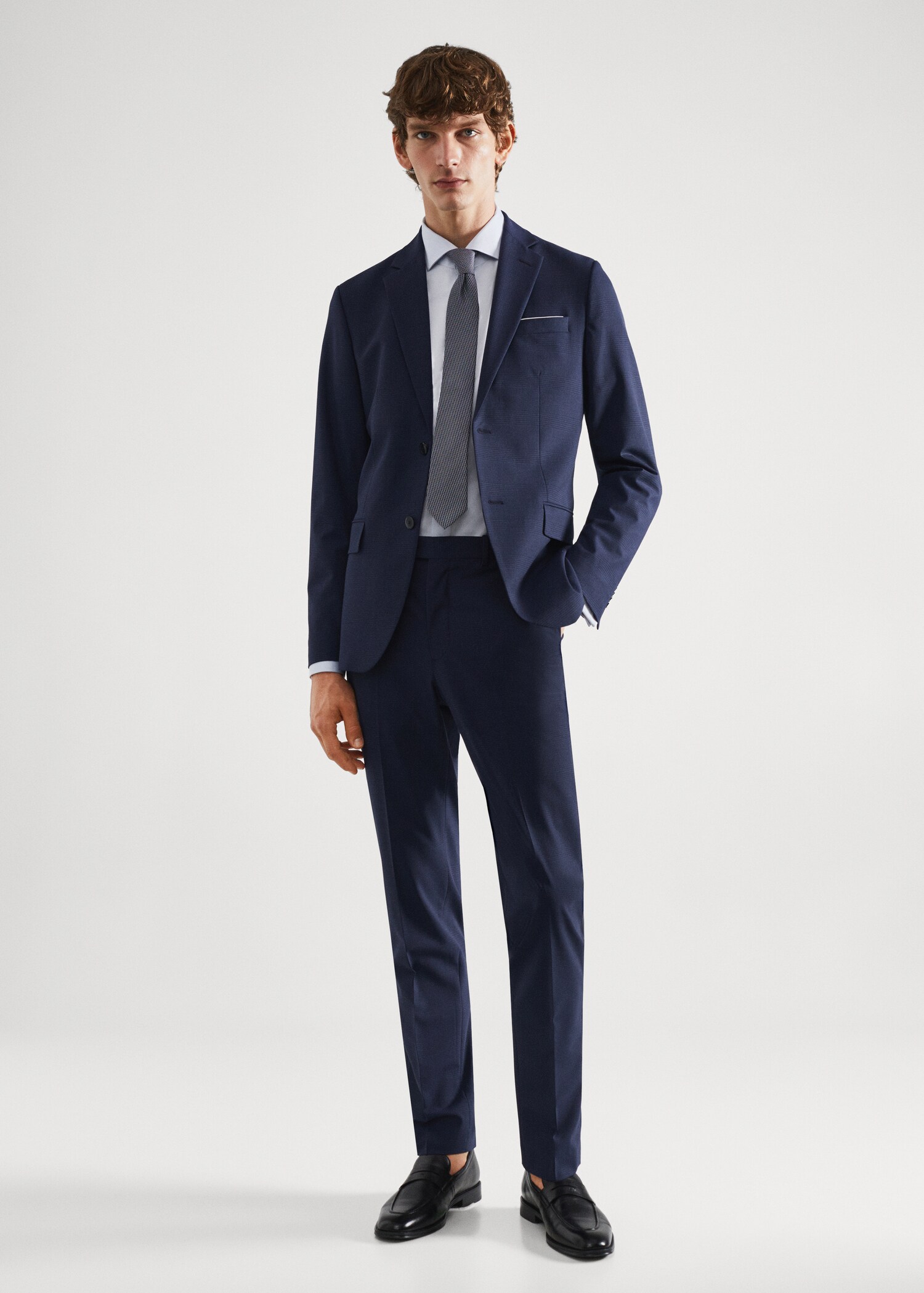 Wool slim-fit check suit pants - Details of the article 4
