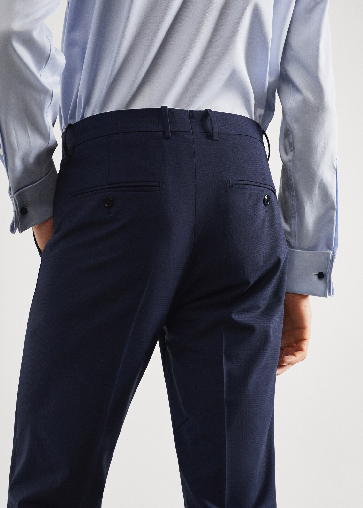 Wool slim-fit check suit pants - Details of the article 6
