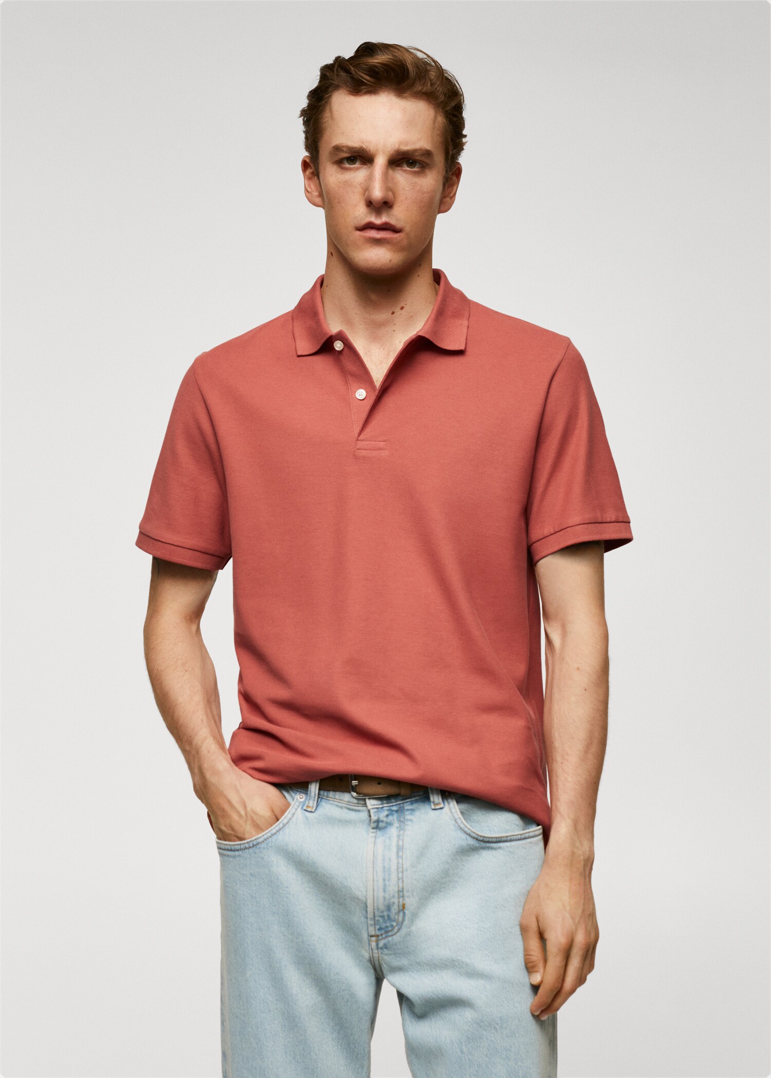 100% cotton pique polo shirt - Medium plane