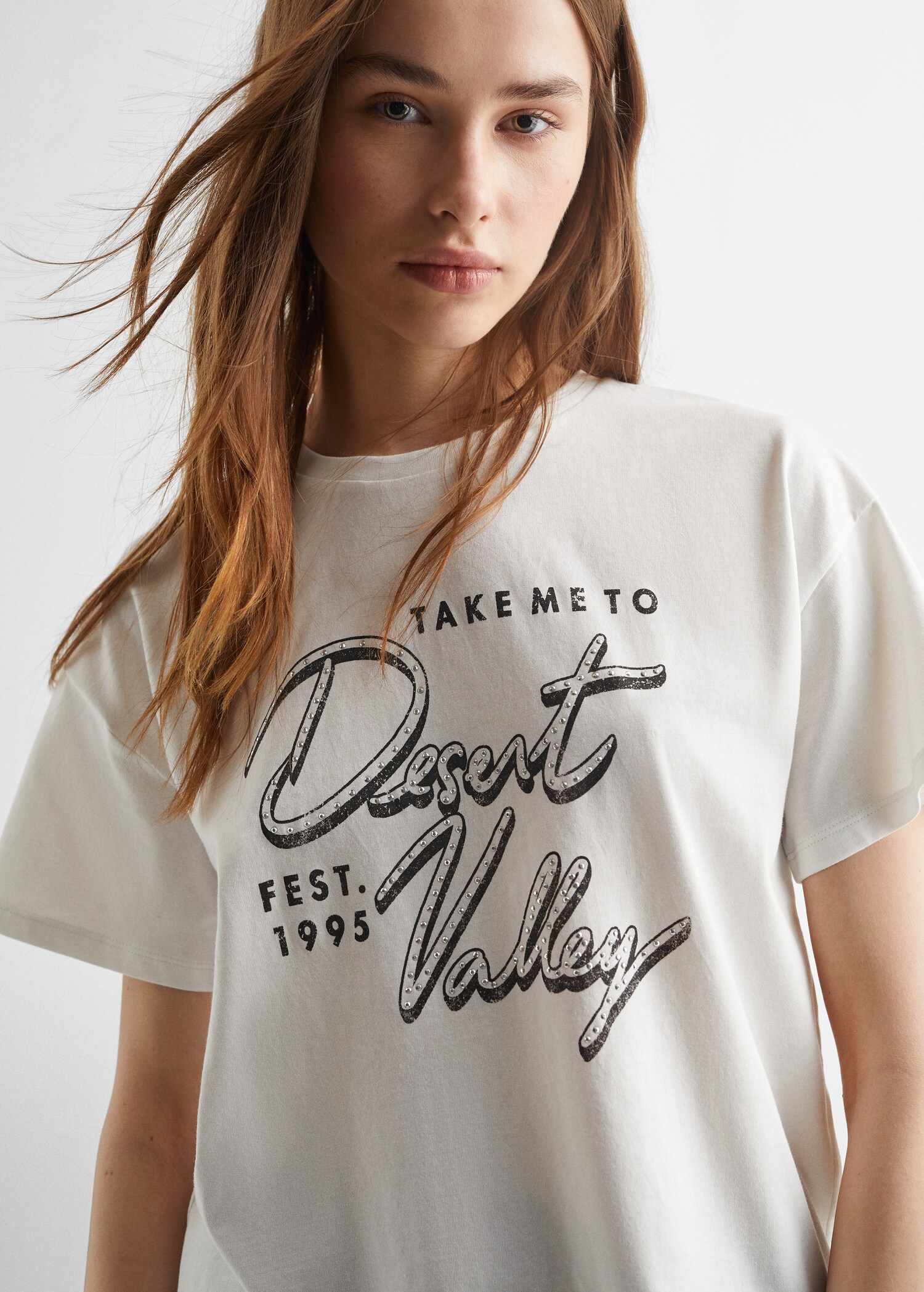 Printed cotton-blend T-shirt - Details of the article 1