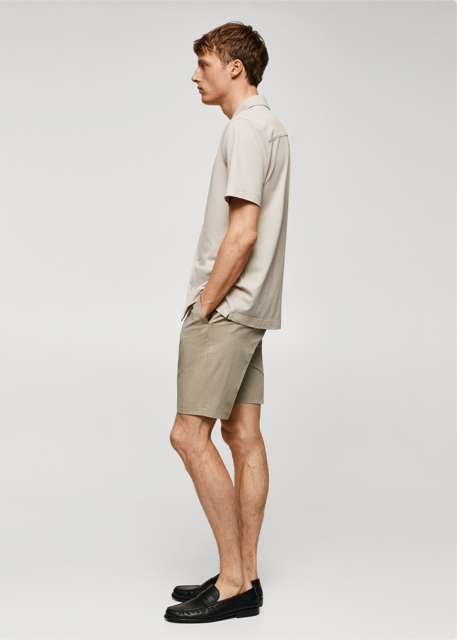Bowling-collar pique shirt - Details of the article 2