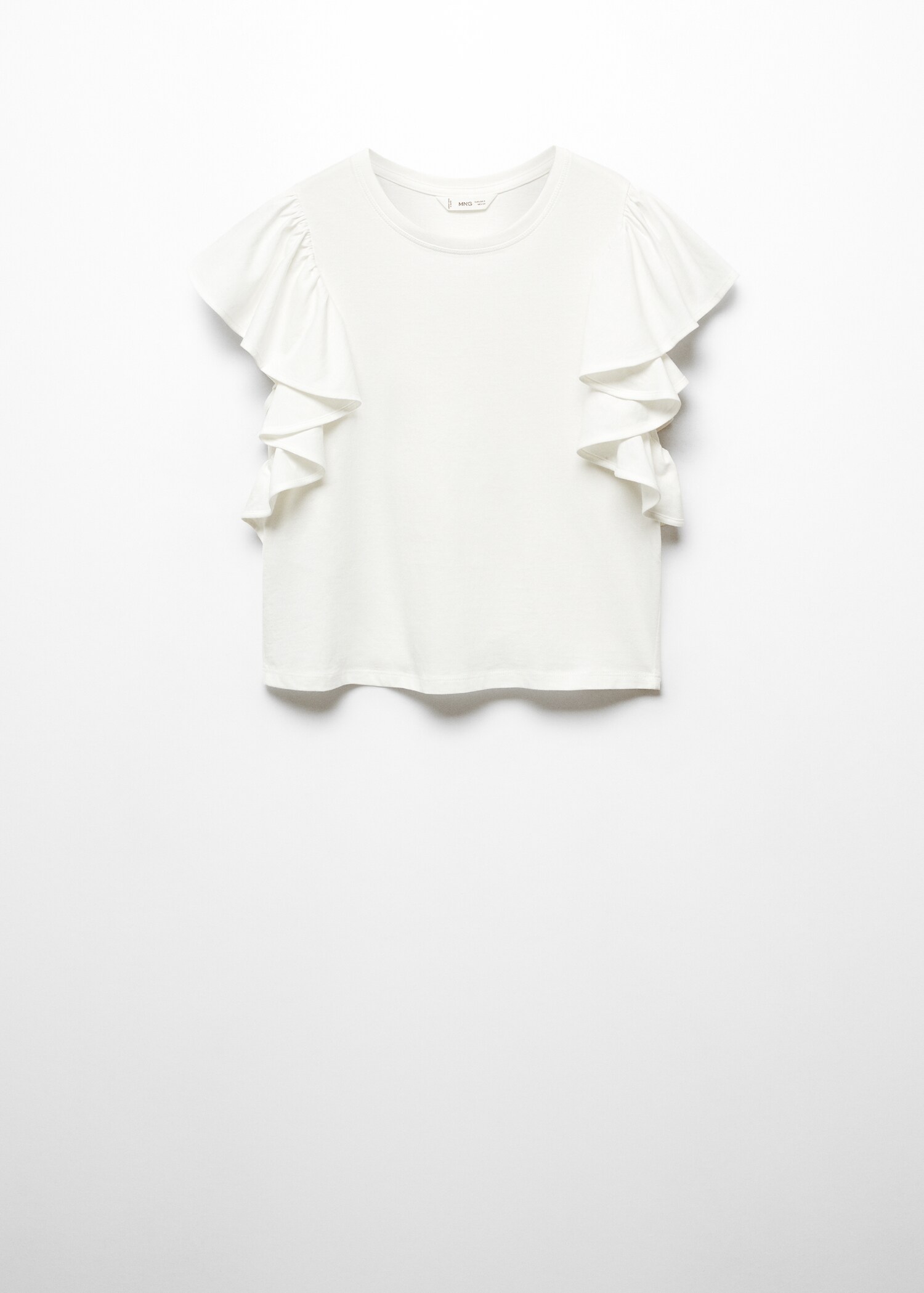 Katoenen T-shirt met ruches - Artikel zonder model