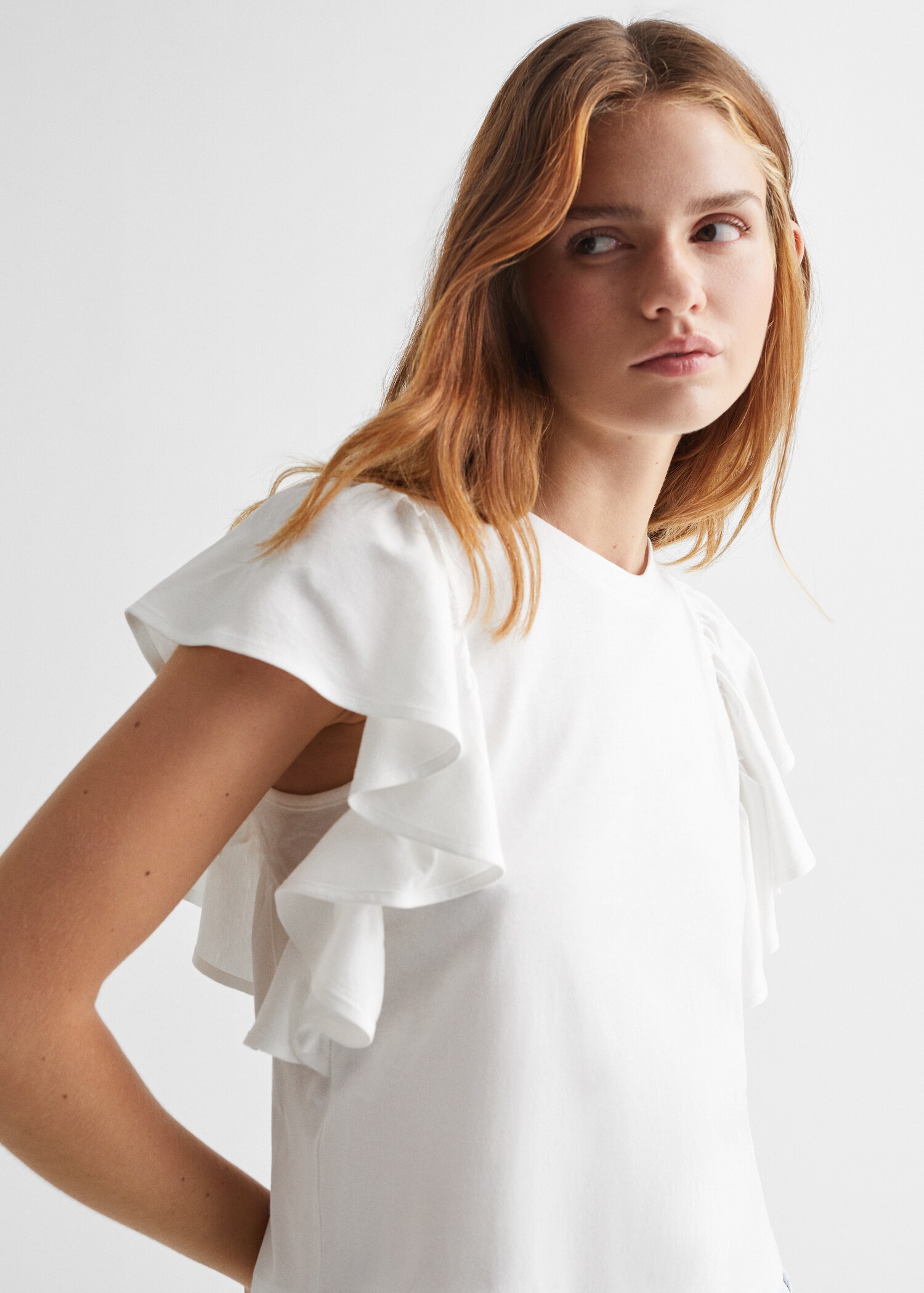 Katoenen T-shirt met ruches - Detail van het artikel 1