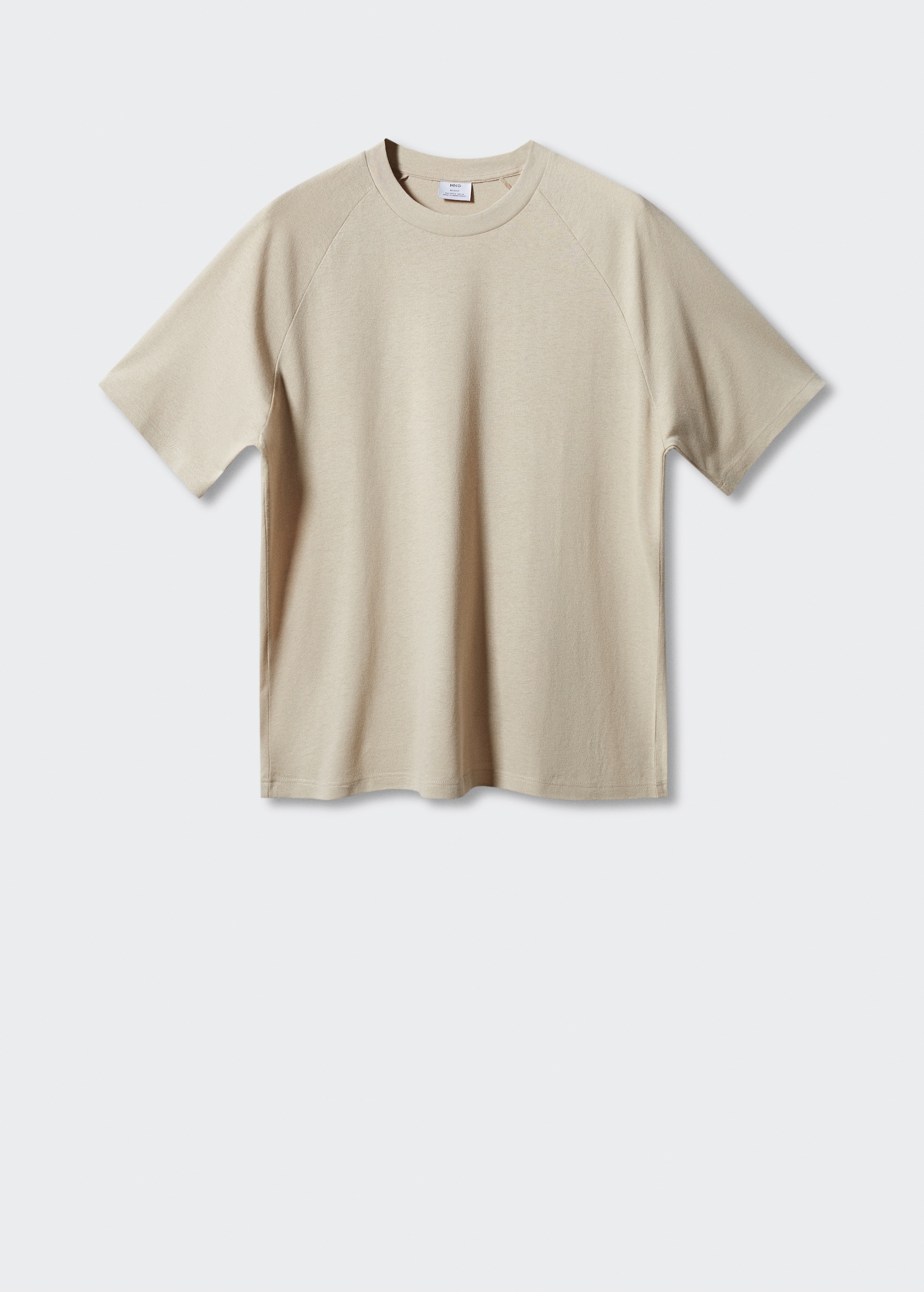 Texturiertes T-Shirt aus Baumwoll-Leinen-Gemisch - Artikel ohne Model